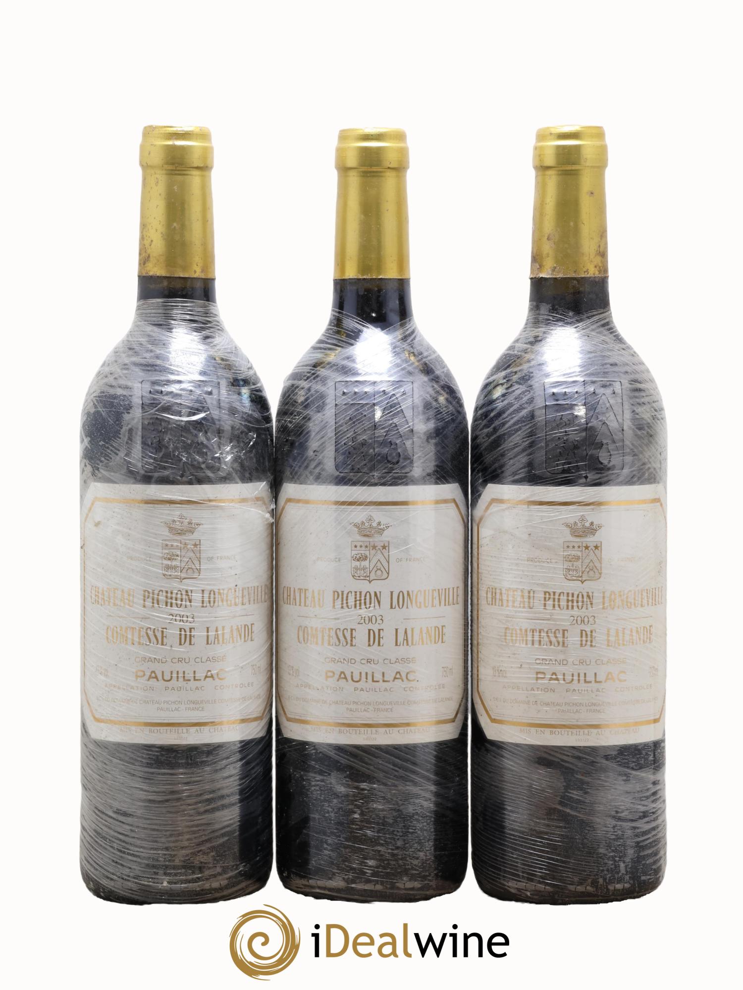 Château Pichon Longueville Comtesse de Lalande 2ème Grand Cru Classé 2003 - Lot de 3 bouteilles - 0