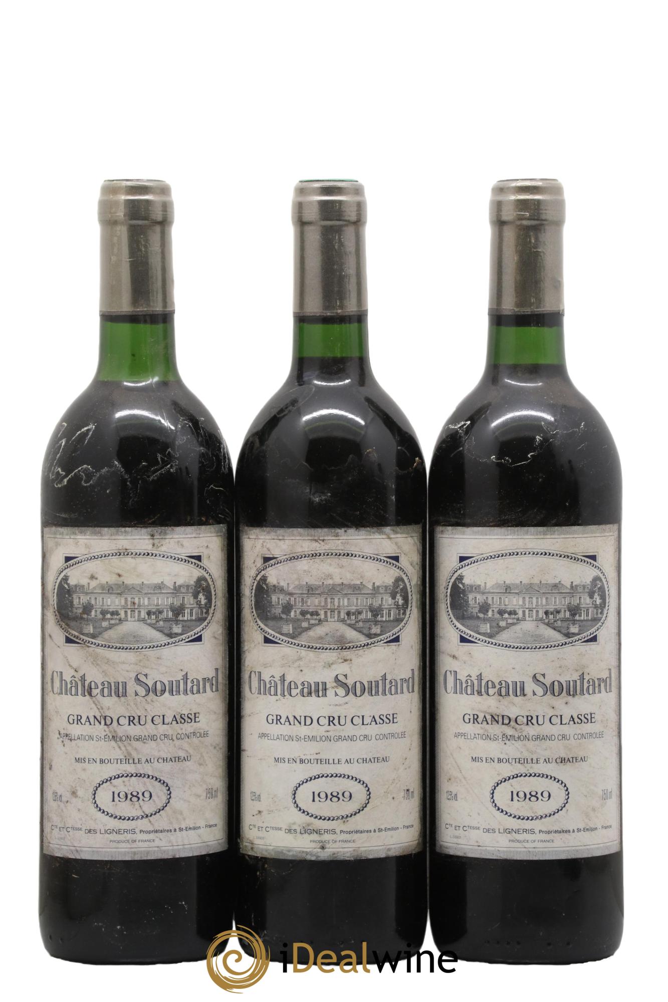Château Soutard Grand Cru Classé 1989 - Lot of 3 bottles - 0