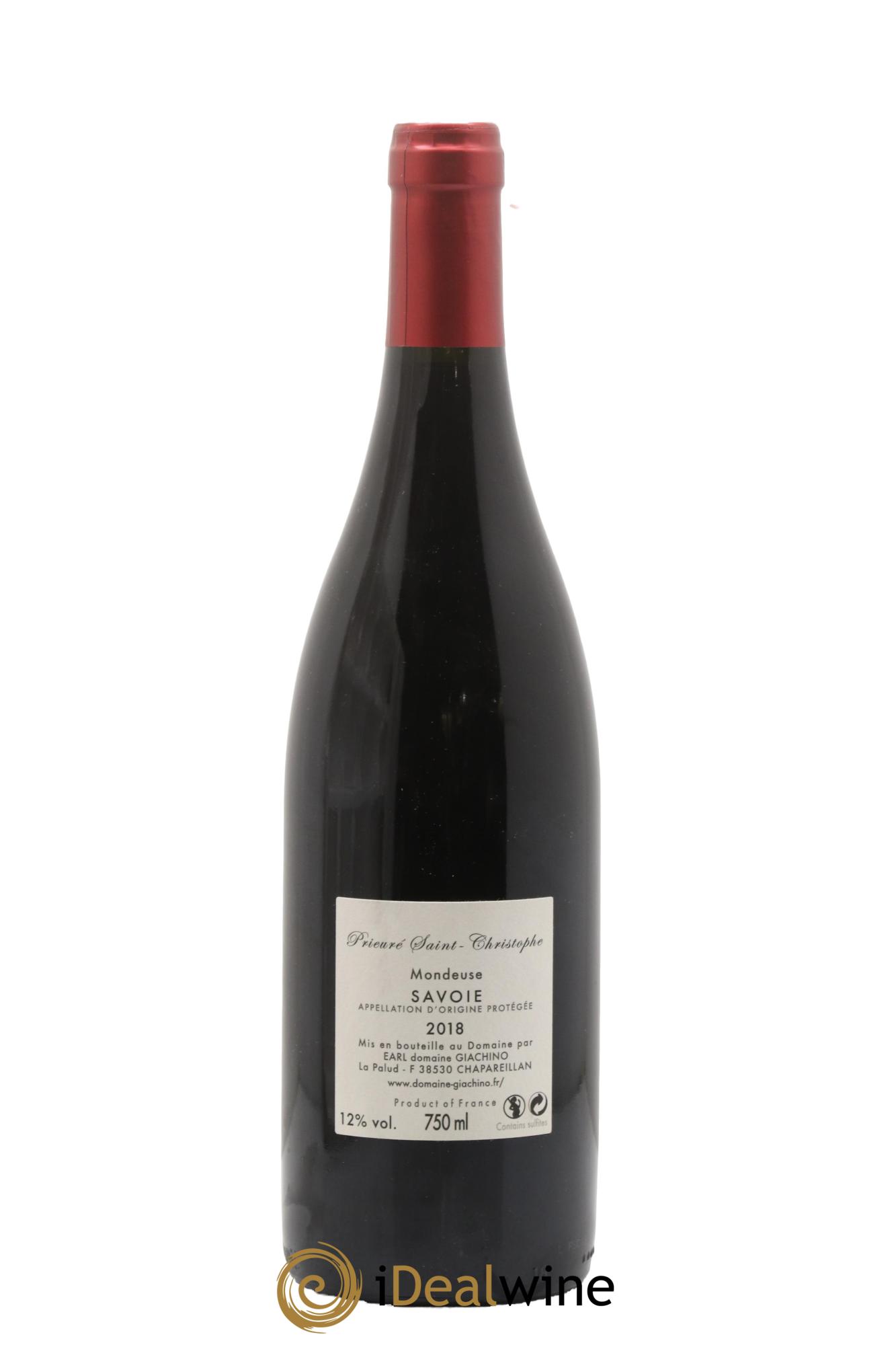 Vin de Savoie Mondeuse Prieuré Saint-Christophe Giachino 2018 - Lot de 1 bouteille - 1