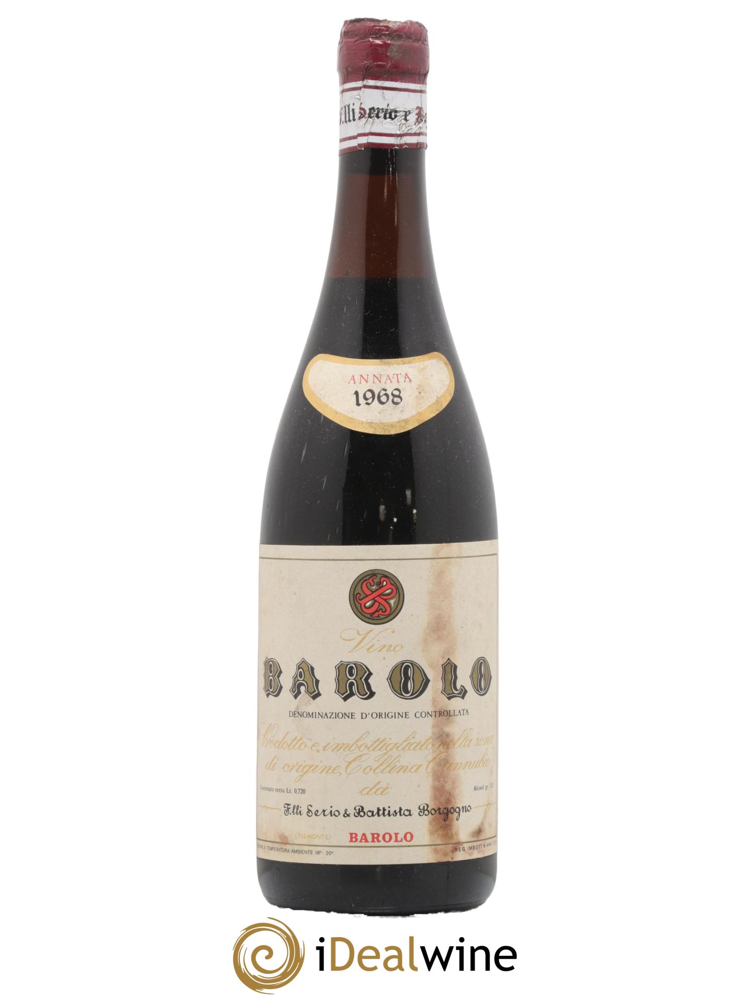 Barolo Serio e Battista Borgogno 1968 - Lot de 1 bouteille - 0