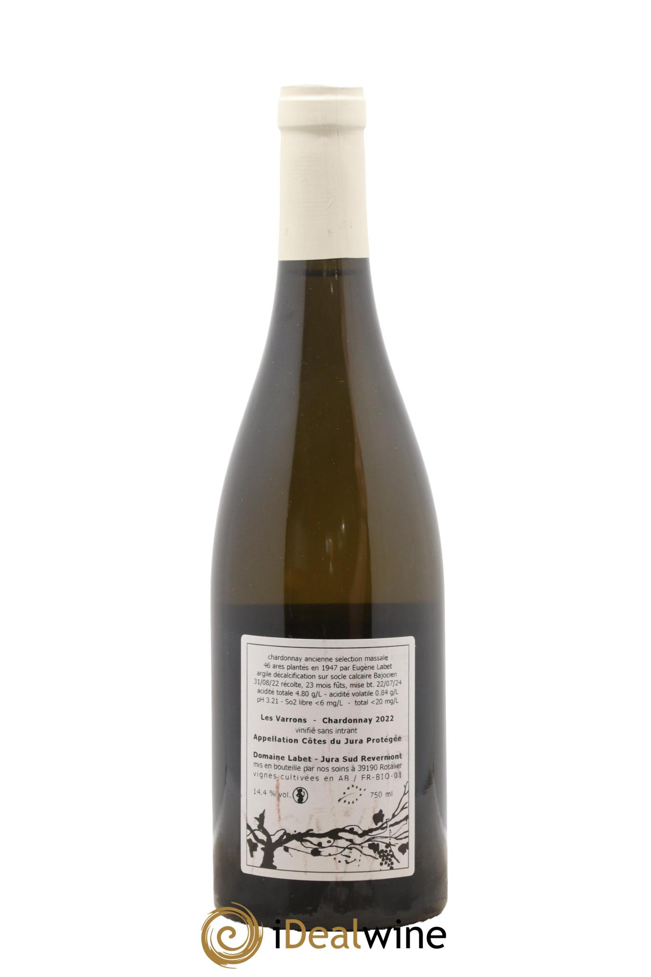 Côtes du Jura Chardonnay Les Varrons Romain - Julien  - Charline Labet 2022 - Lotto di 1 bottiglia - 1