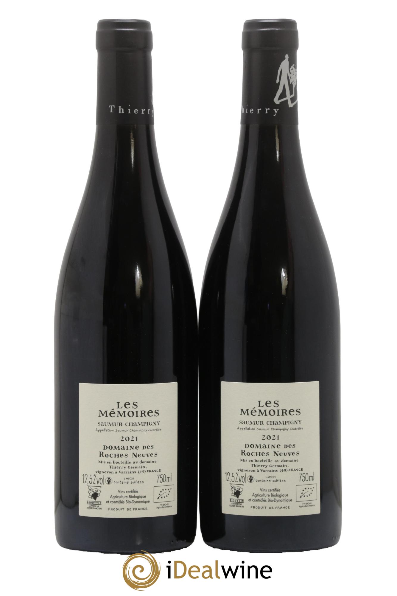 Saumur-Champigny Les Mémoires Domaine des Roches Neuves - Thierry Germain 2021 - Lot de 2 bouteilles - 1