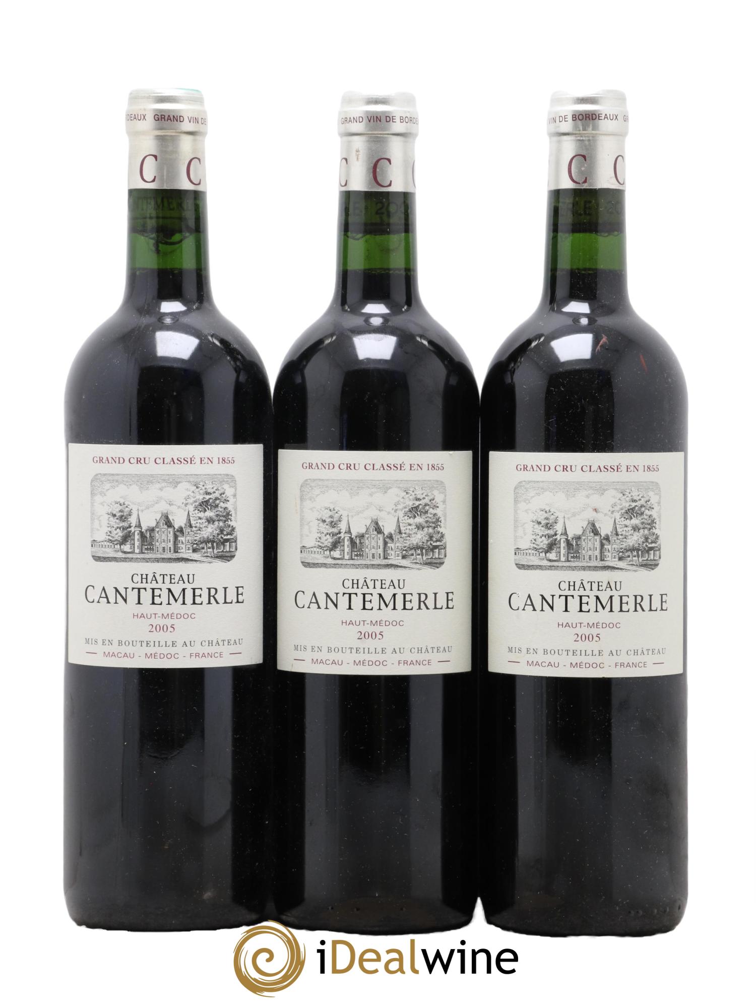 Château Cantemerle 5ème Grand Cru Classé 2005 - Lotto di 3 bottiglie - 0