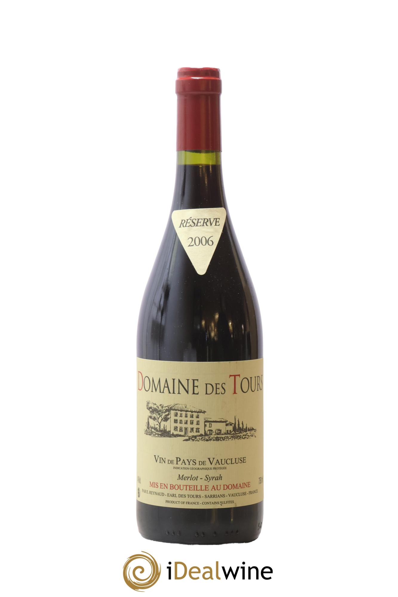 IGP Pays du Vaucluse (Vin de Pays du Vaucluse) Domaine des Tours Merlot-Syrah Emmanuel Reynaud 2006 - Lot of 1 bottle - 0