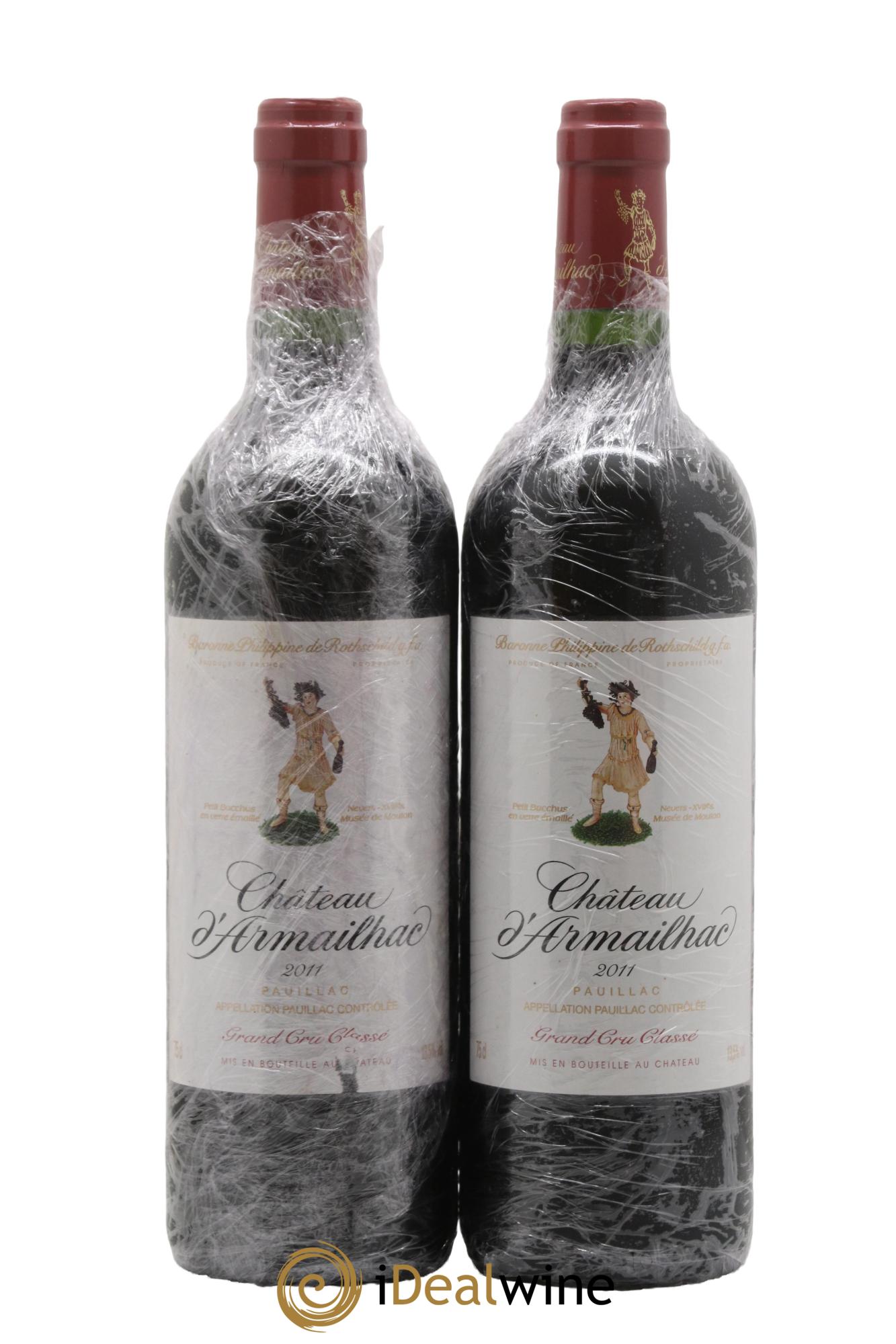 Château d' Armailhac - Mouton Baron(ne) Philippe 5ème Grand Cru Classé 2011 - Lot of 2 bottles - 0