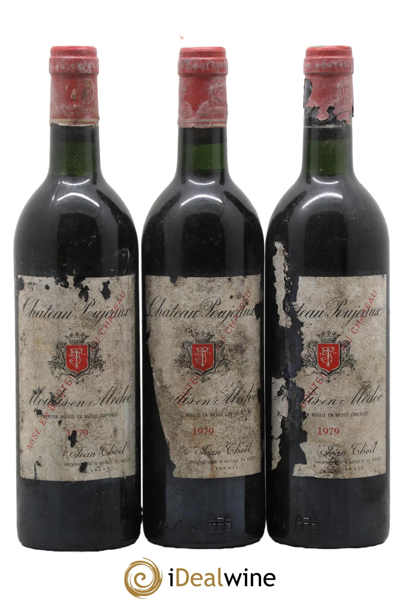 Château Poujeaux 1979 - Lotto di 3 bottiglie - 0