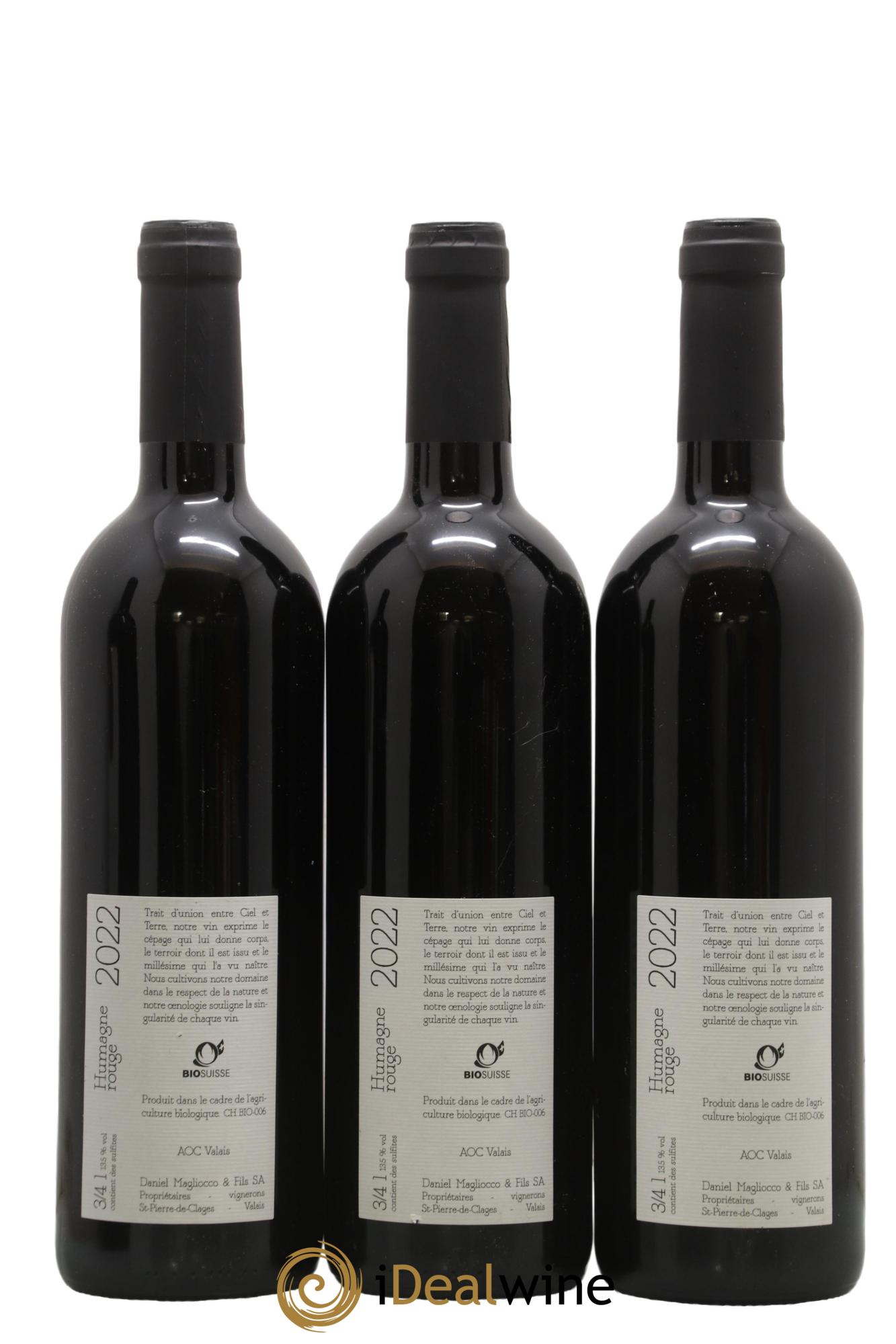 Valais Saint-Pierre-de-Clages Humagne Daniel Magliocco & Fils 2022 - Posten von 3 Flaschen - 1