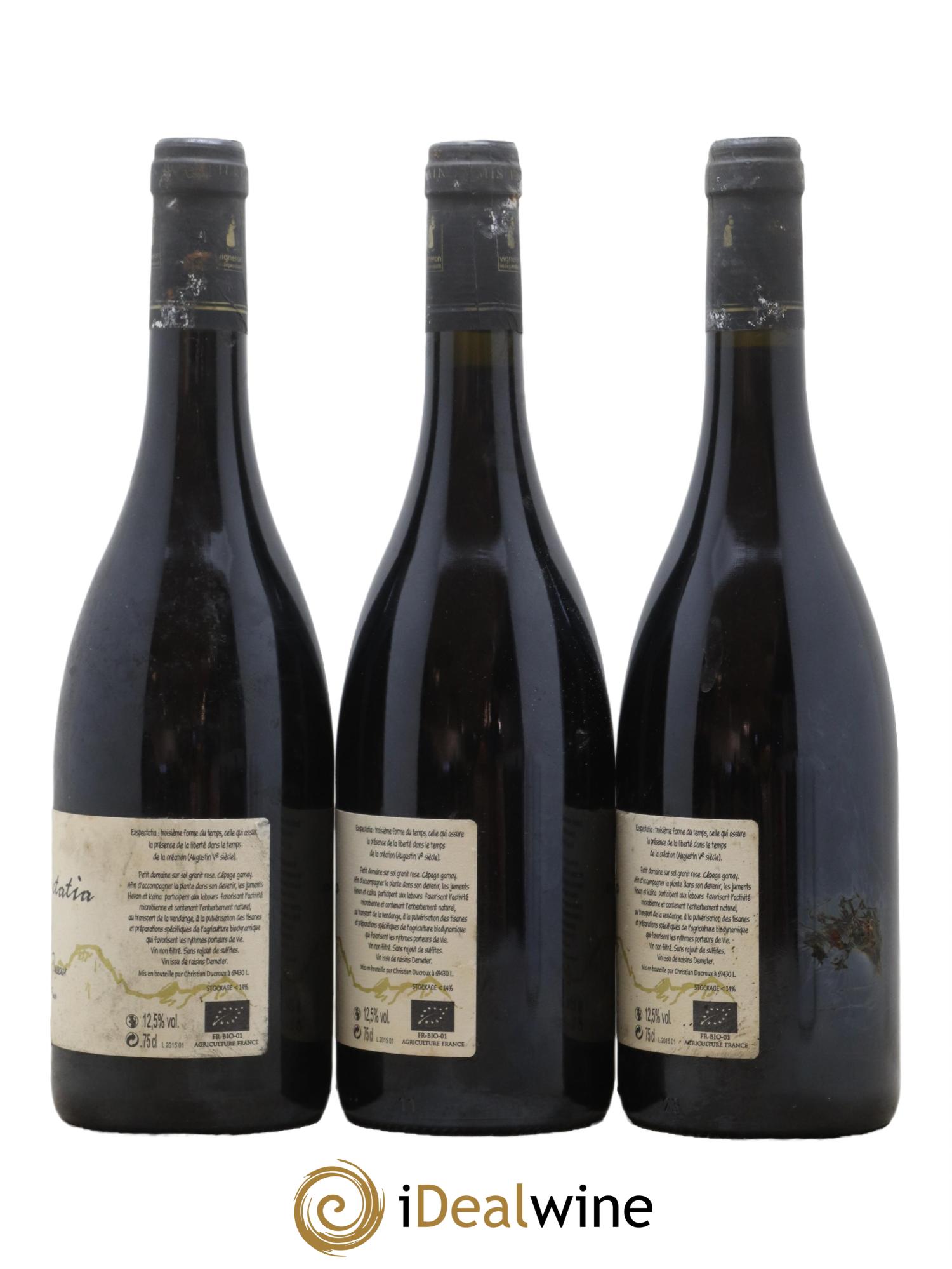 Vin de France Expectatia Christian Ducroux 2015 - Lot de 3 bouteilles - 1