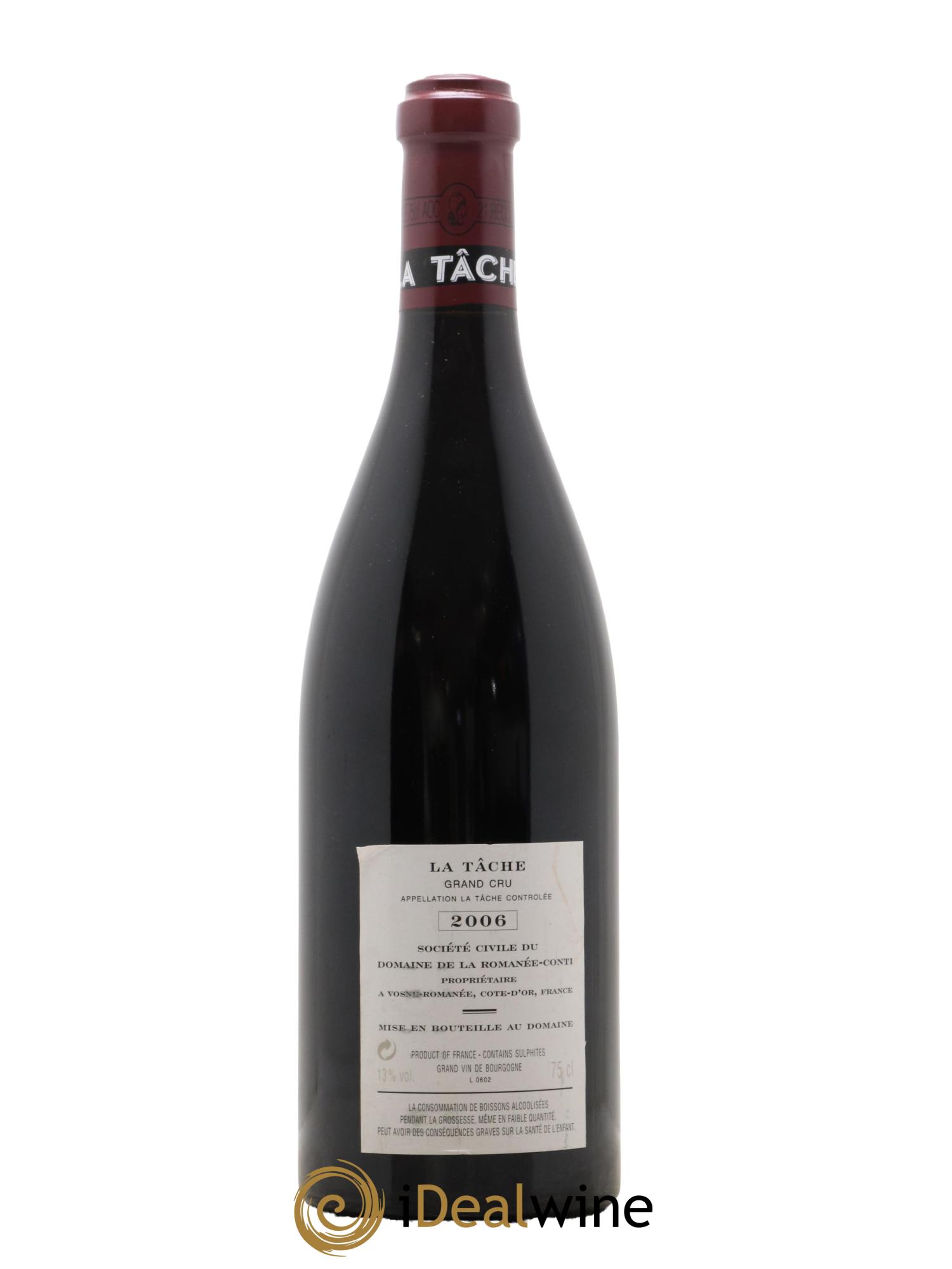 La Tâche Grand Cru Domaine de la Romanée-Conti 2006 - Lot de 1 bouteille - 1