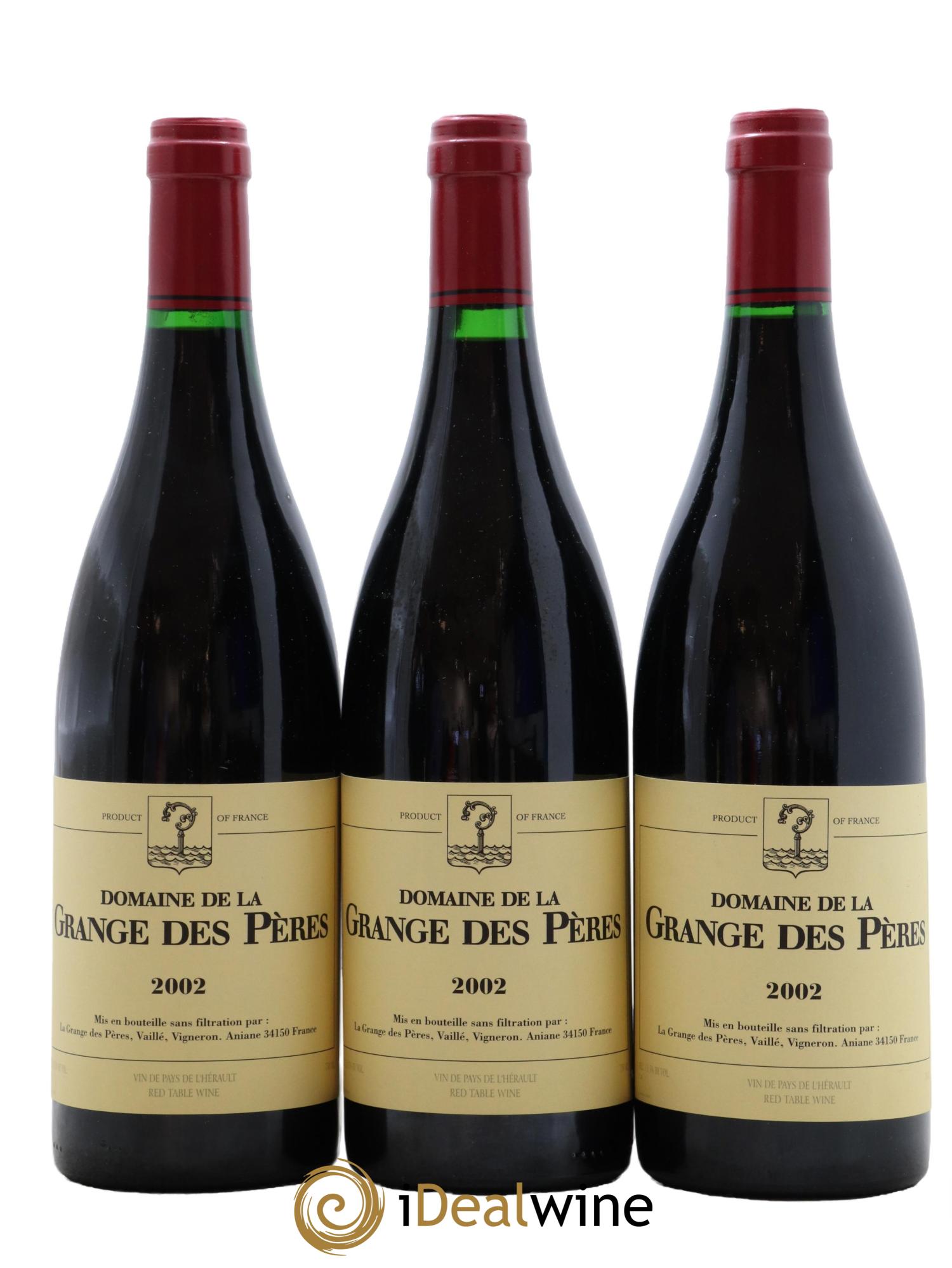 IGP Pays d'Hérault Grange des Pères Laurent Vaillé 2002 - Lot de 3 bouteilles - 0