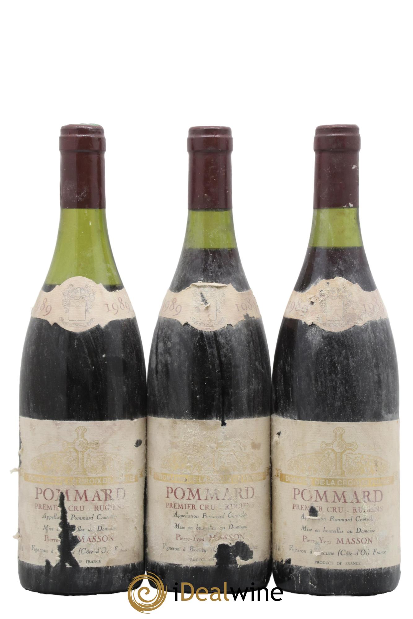 Pommard 1er Cru Rugiens Domaine De La Croix De Pierre Masson 1989 - Posten von 3 Flaschen - 0
