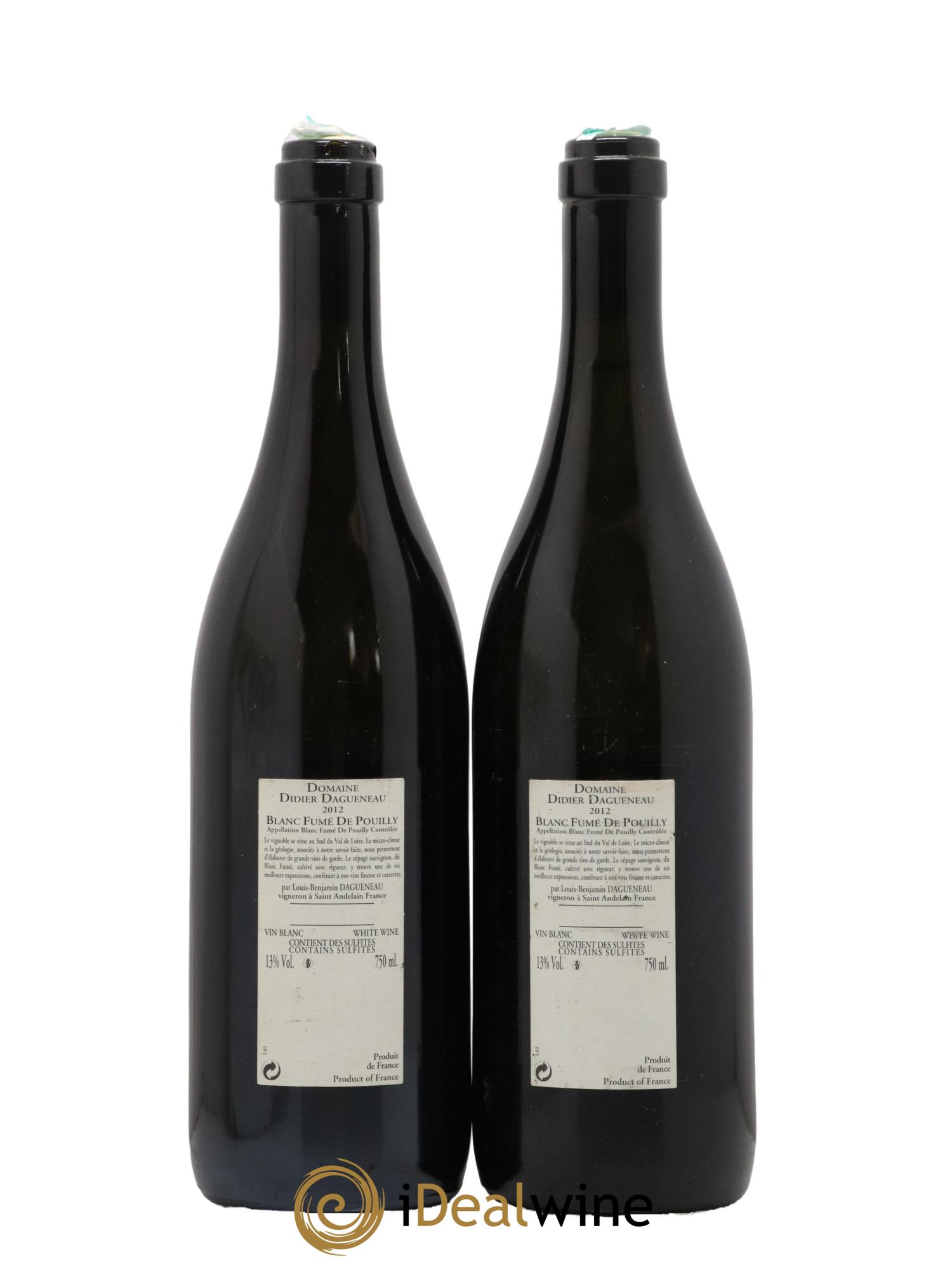 Vin de France (anciennement Pouilly-Fumé) Buisson Renard Dagueneau (Domaine Didier - Louis-Benjamin) 2012 - Lot de 2 bouteilles - 1