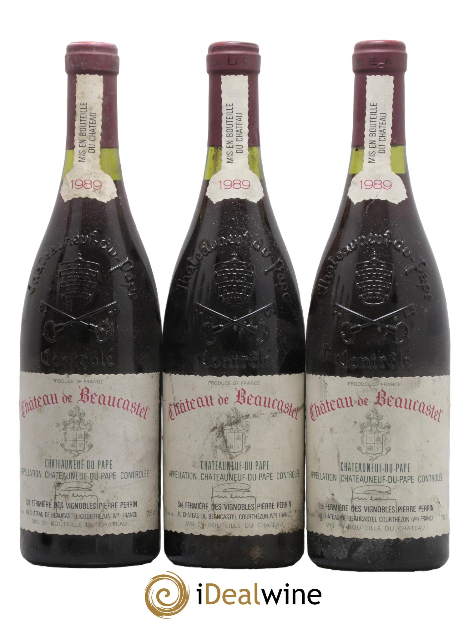 Châteauneuf-du-Pape Château de Beaucastel Famille Perrin 1989 - Lot de 3 bouteilles - 0