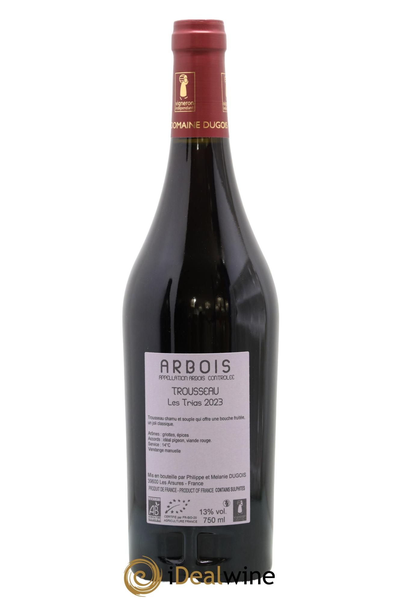 Arbois Trousseau Les Trias Domaine Dugois 2023 - Posten von 1 Flasche - 1