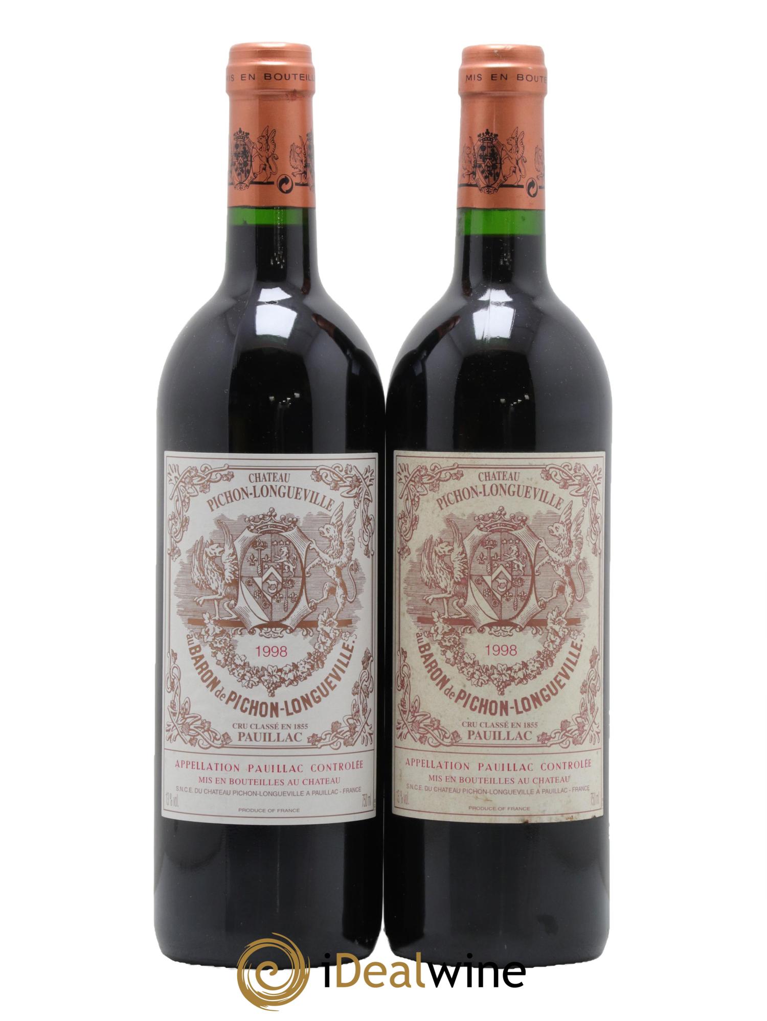 Pichon Longueville Baron 2ème Grand Cru Classé 1998 - Lot de 2 bouteilles - 0