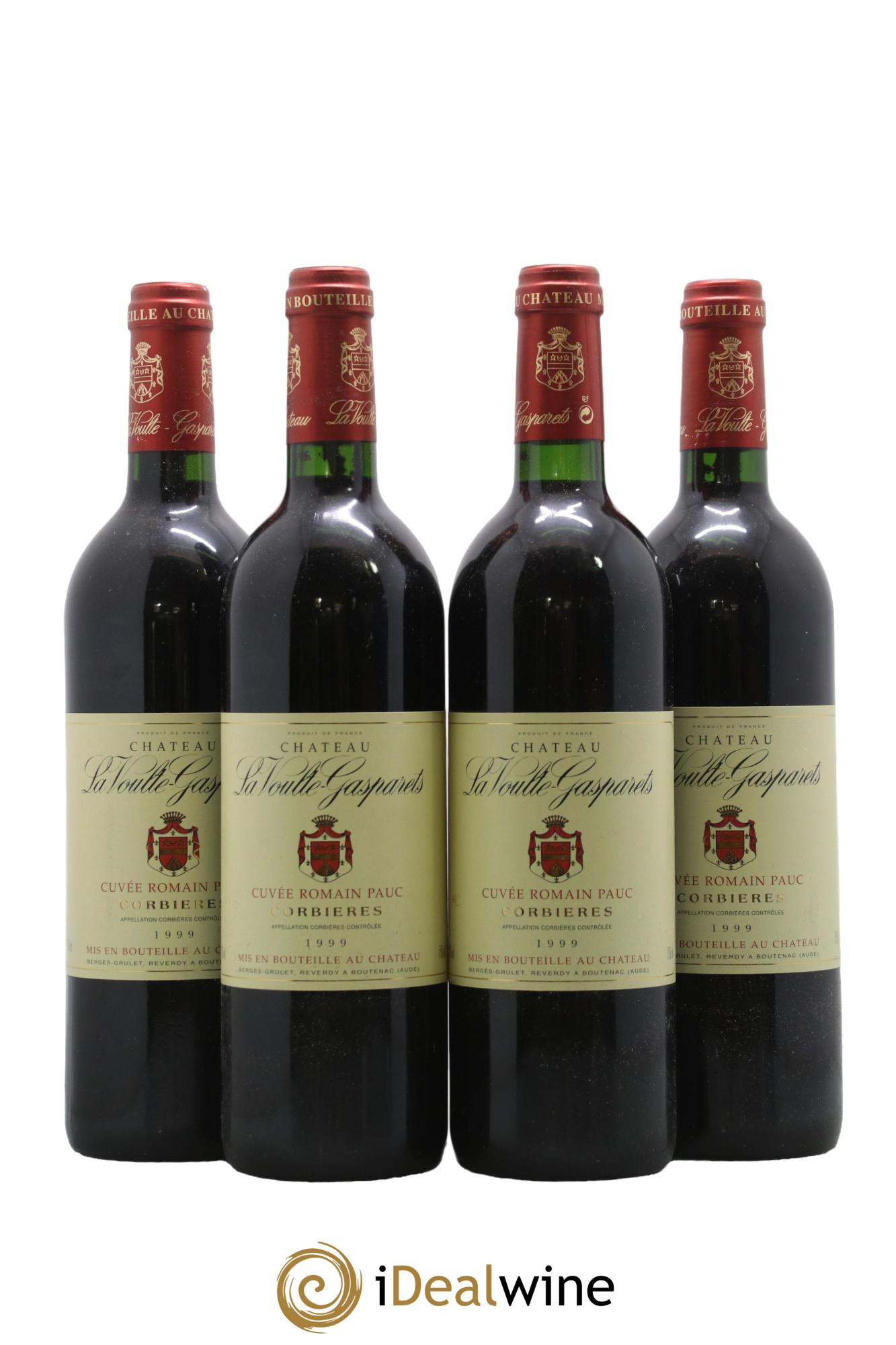 Corbières Boutenac La Voulte-Gasparets Cuvée Romain Pauc Patrick Reverdy 1999 - Lot of 4 bottles - 0