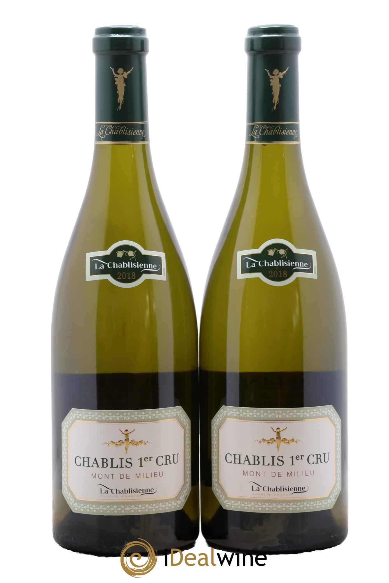Chablis 1er Cru Mont de Milieu La Chablisienne 2018 - Lot de 2 bouteilles - 0
