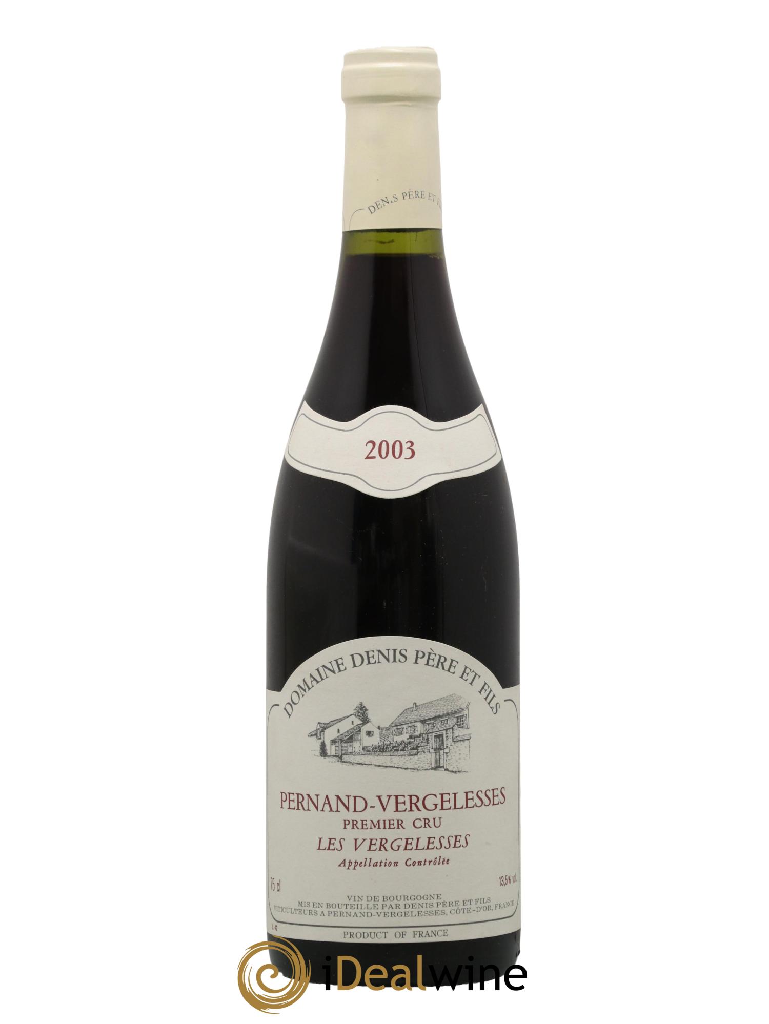 Pernand-Vergelesses 1er Cru Les Vergelesses Domaine Denis Pere et Fils 2003 - Lot de 1 bouteille - 0
