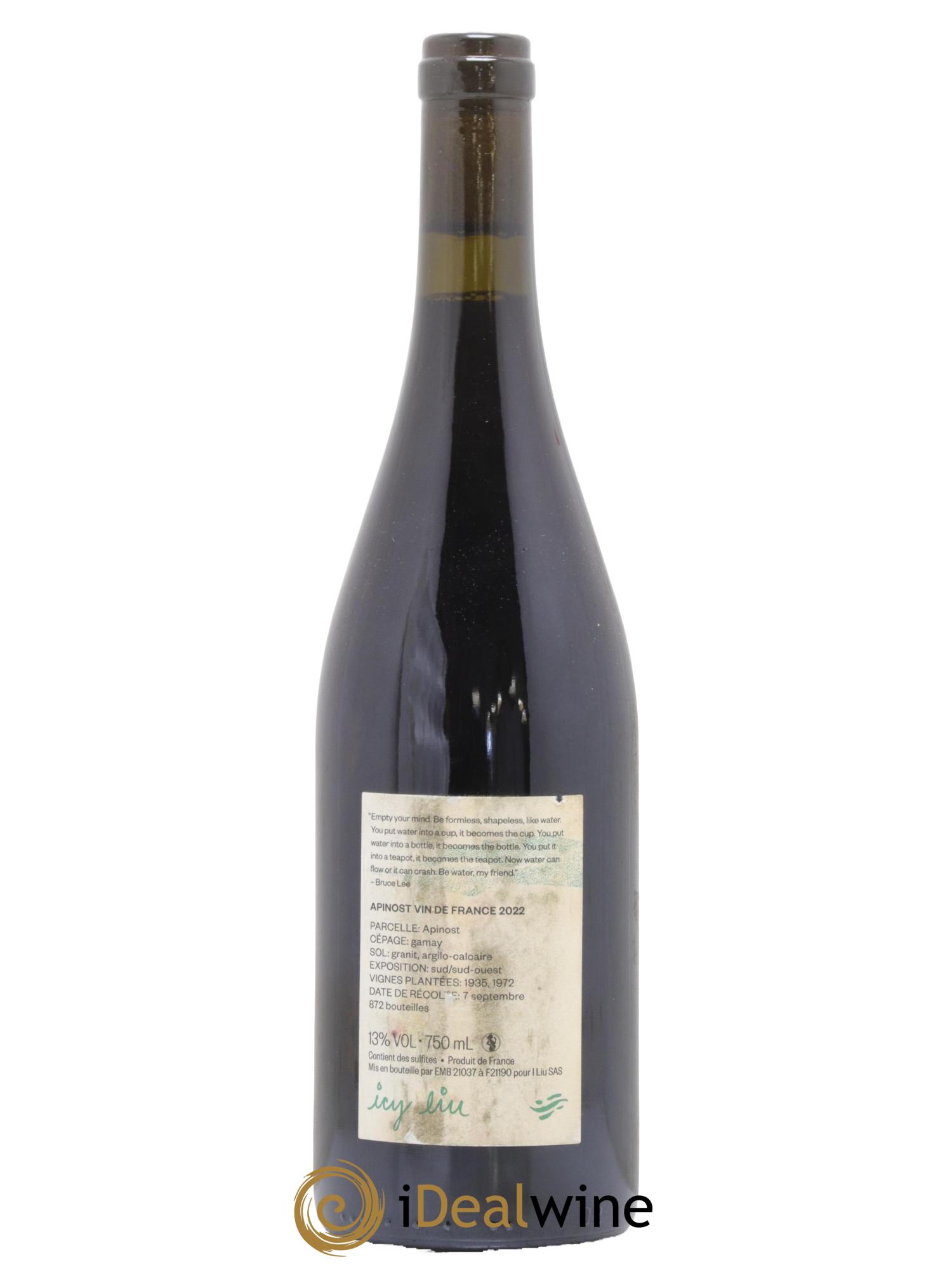 Vin de France Apinost Icy Liu 2022 - Lot de 1 bouteille - 1