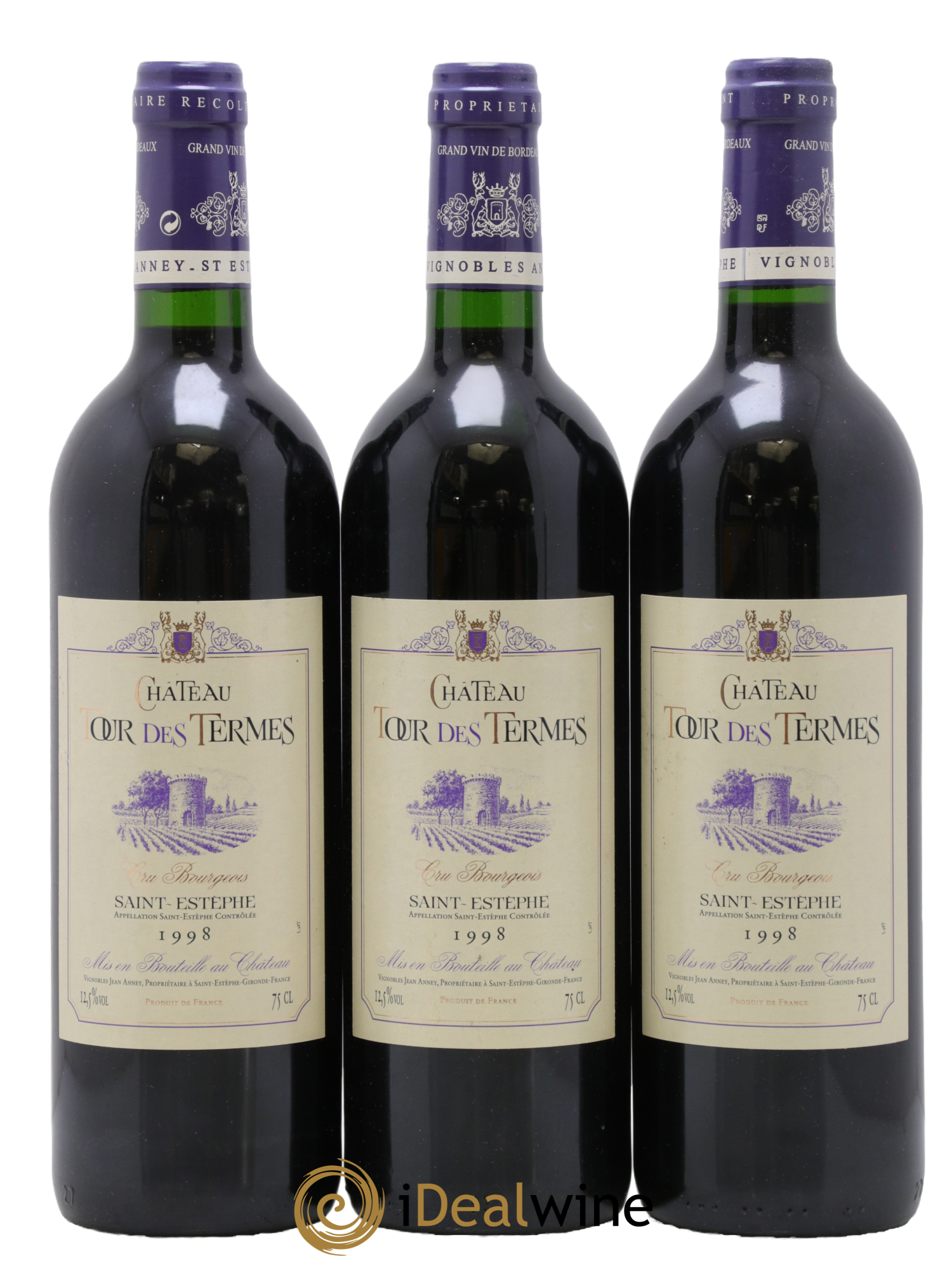 Château Tour des Termes Cru Bourgeois 1998 - Posten von 3 Flaschen - 0