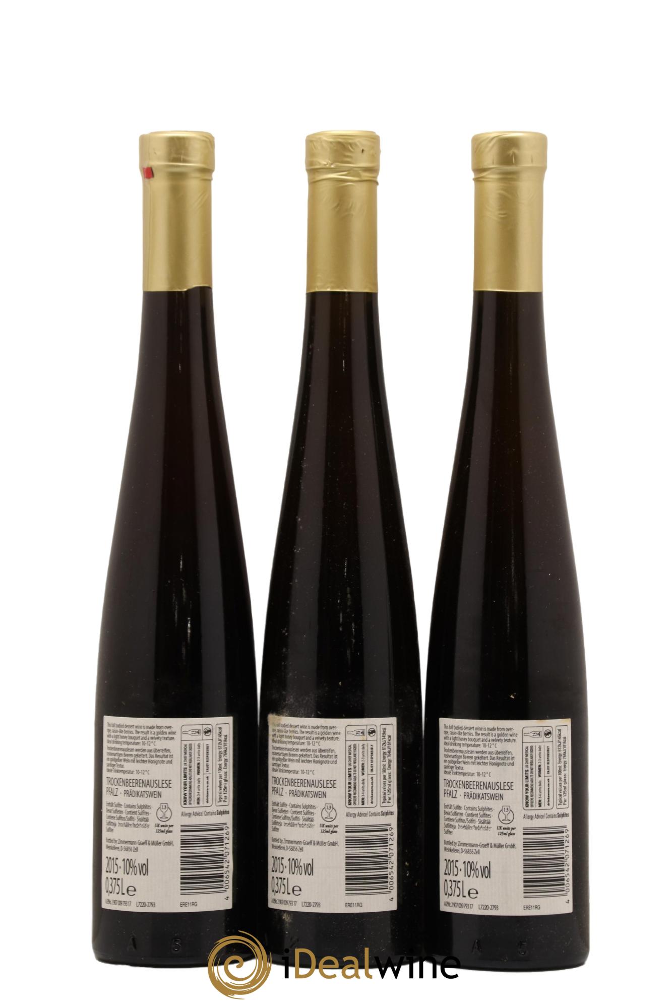 Allemagne Pfalz Trockenbeerenauslese Roman Graeff 2015 - Lot de 6 demi bouteilles - 2
