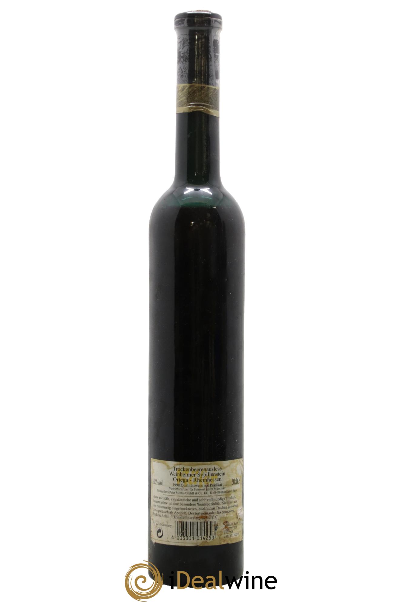 Allemagne Rheinhessen Trockenbeeren Auslese Weinheimer Sybillenstein Kafer Munchen 1998 - Lot of 1 500ml format  - 1