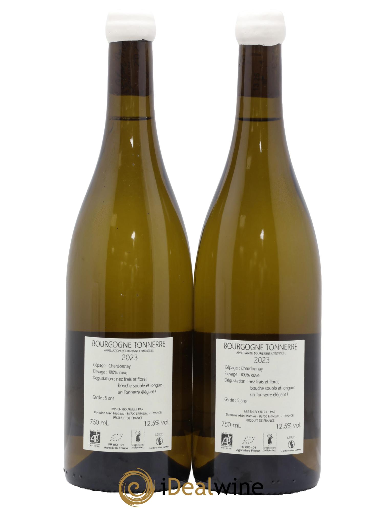 Bourgogne Tonnerre Domaine Alain Mathias 2023 - Lot de 2 bouteilles - 1