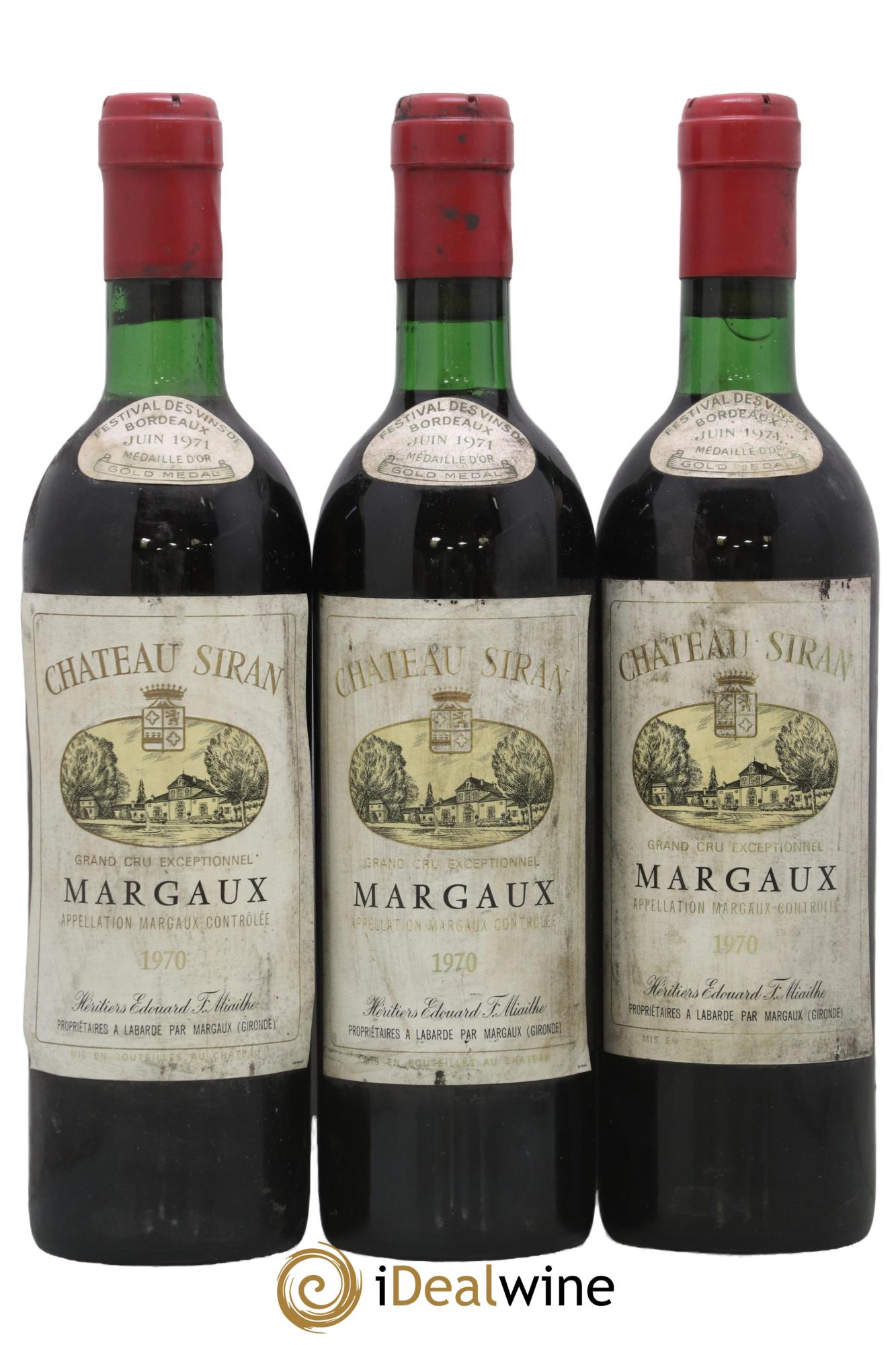 Château Siran 1970 - Lot de 3 bouteilles - 0