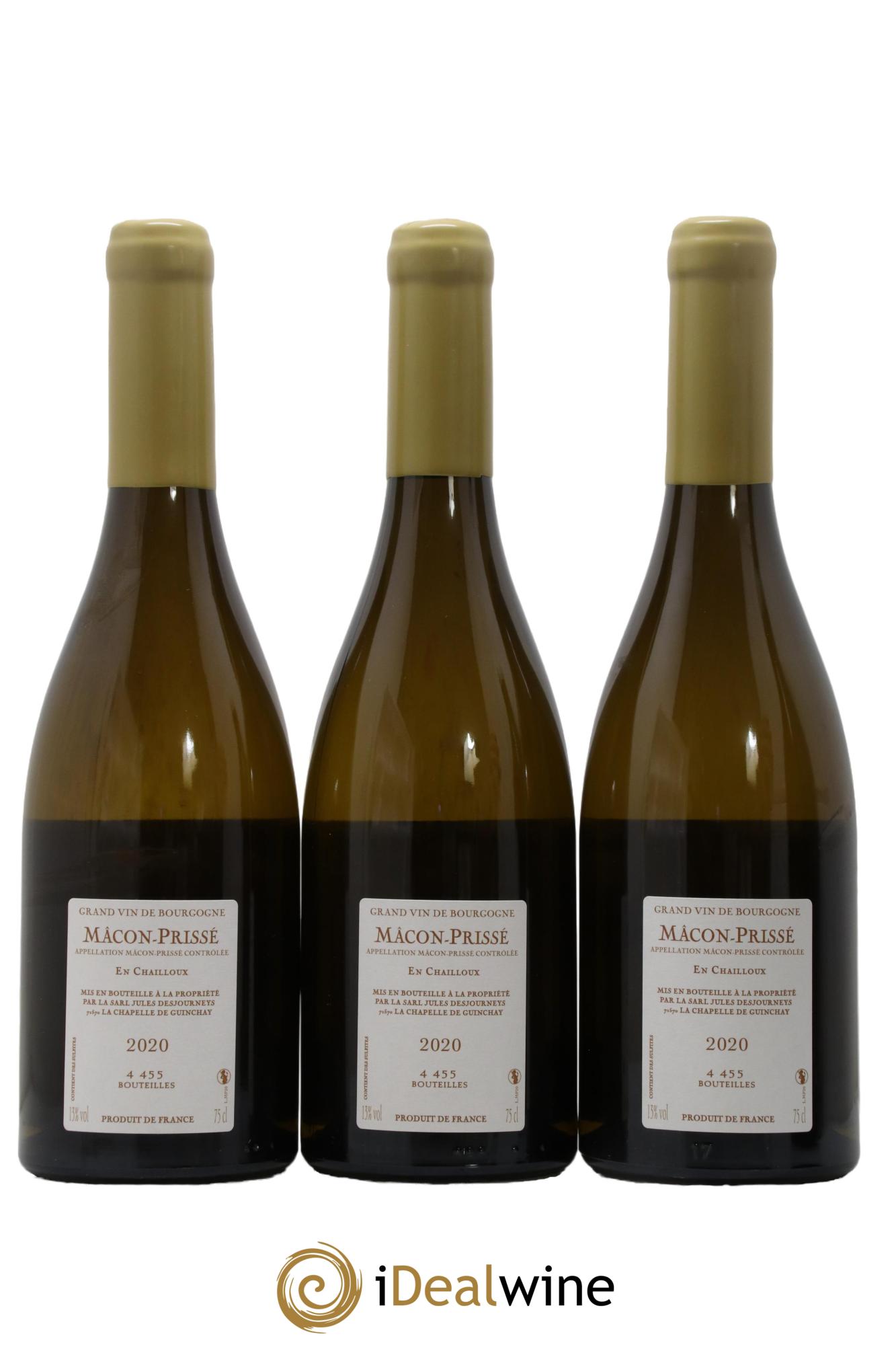 Mâcon-Prissé En Chailloux Jules Desjourneys 2020 - Lot de 3 bouteilles - 1