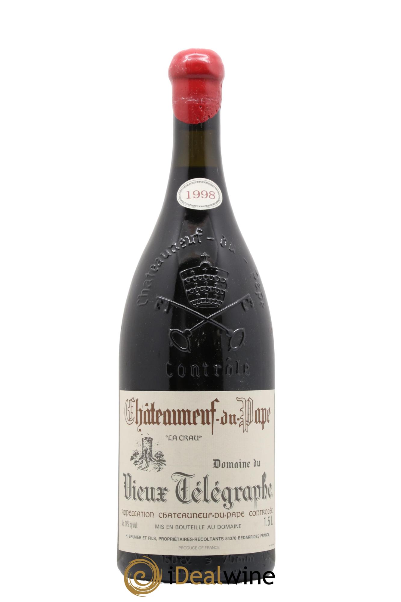 Châteauneuf-du-Pape Vieux Télégraphe (Domaine du) Vignobles Brunier 1998 - Lot de 1 magnum - 0