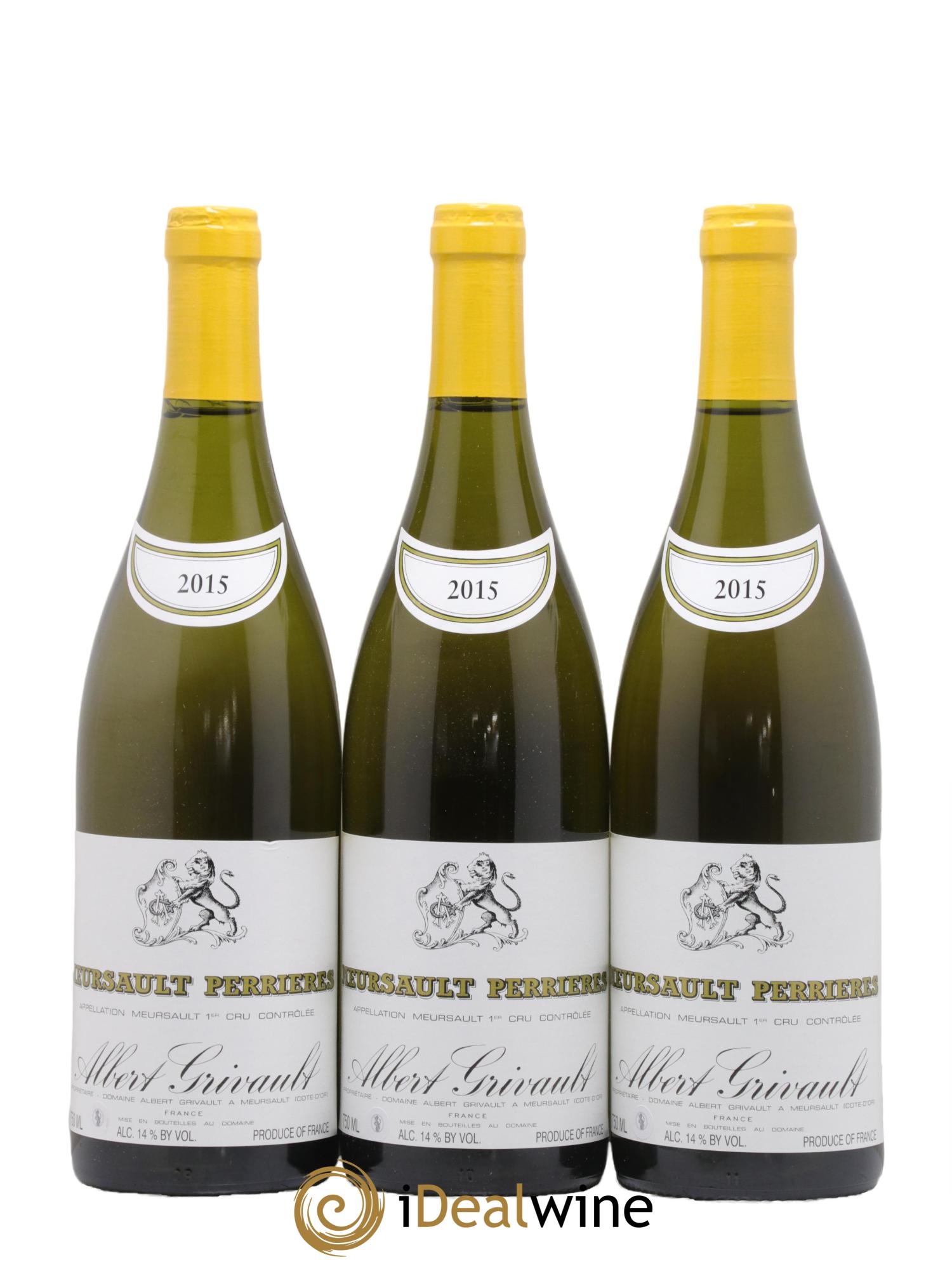Meursault 1er Cru Perrières Albert Grivault 2015 - Lot de 3 bouteilles - 0