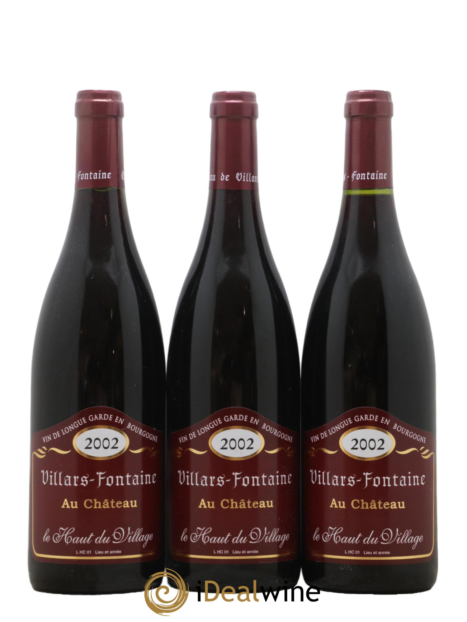 Hautes-Côtes de Nuits Le Haut du Village Domaine de Villars Fontaine 2002 - Lot de 3 bouteilles - 0