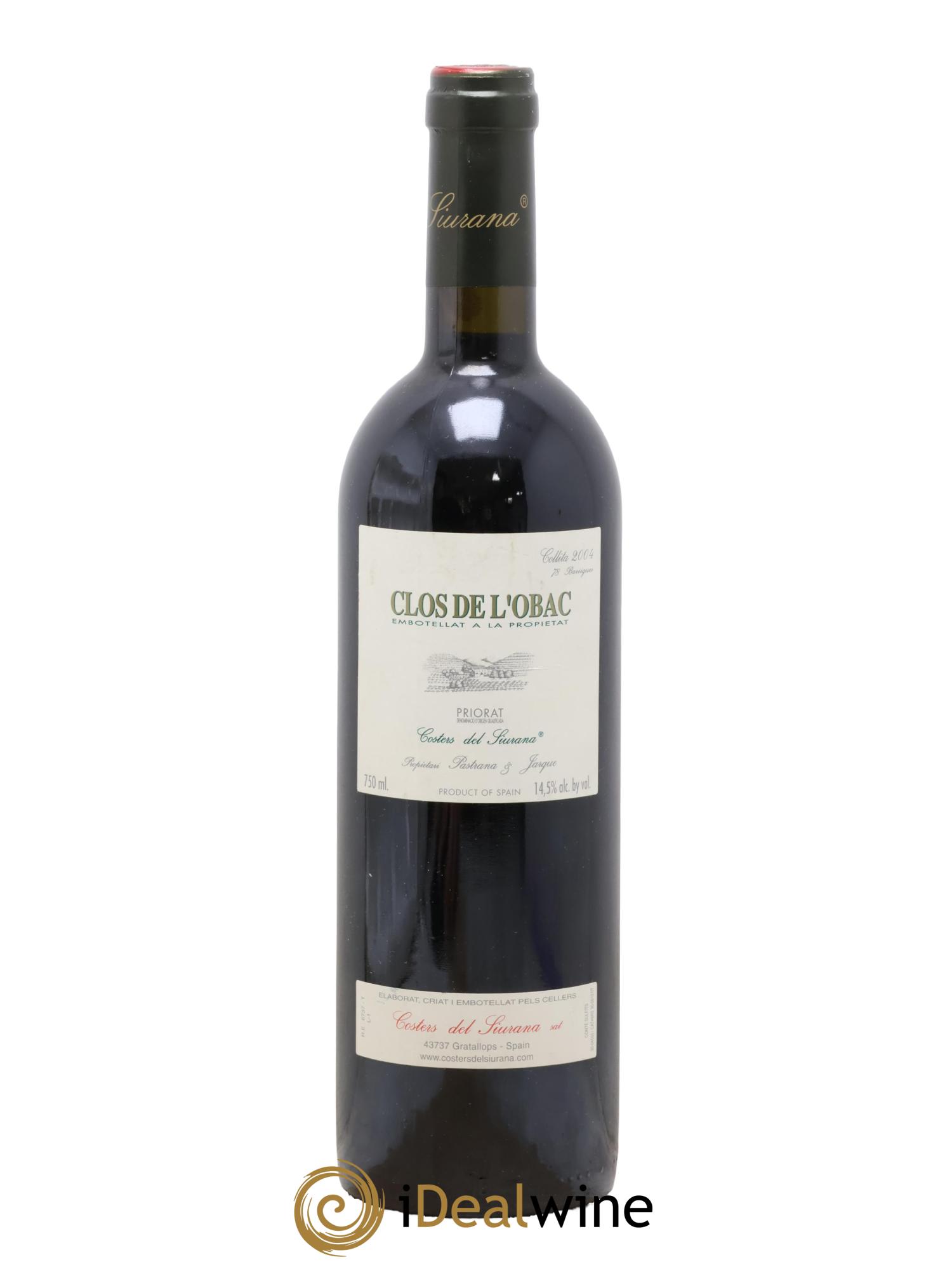 Priorat DOCA Clos de l'Obac Costers del Siurana 2004 - Lot de 1 bouteille - 0