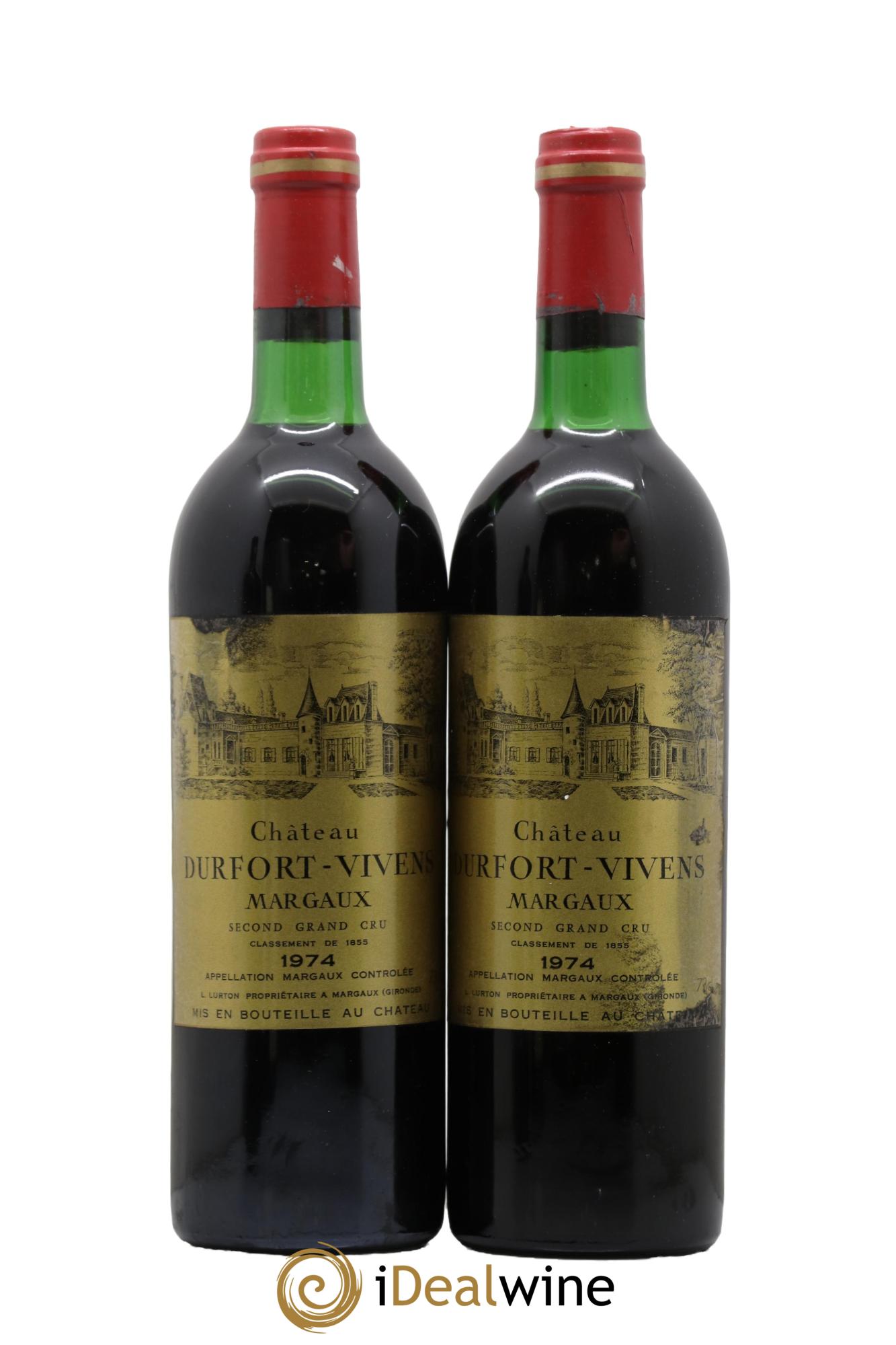 Château Durfort Vivens 2ème Grand Cru Classé 1974 - Lot de 2 bouteilles - 0