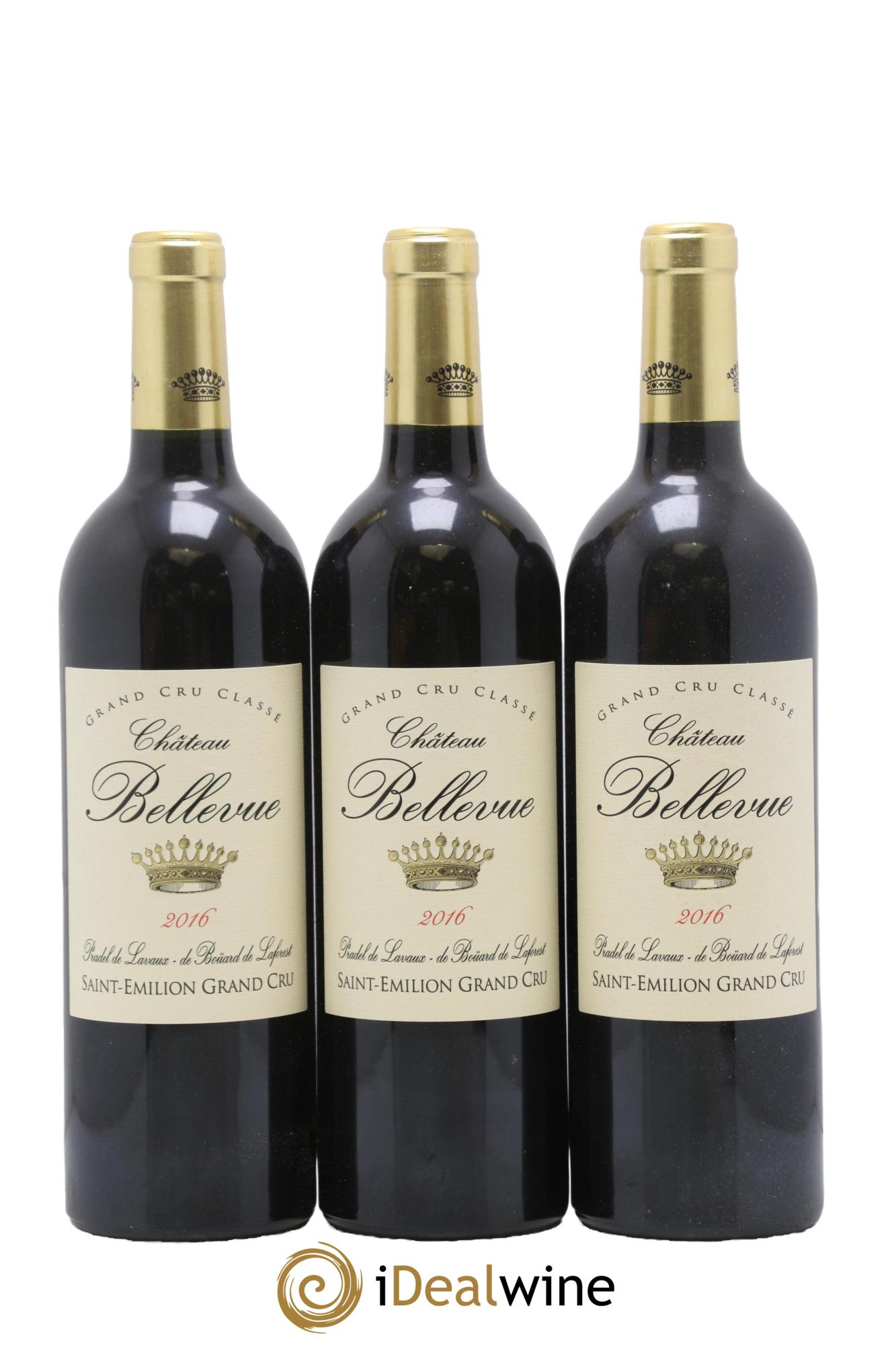 Château Bellevue Grand Cru Classé 2016 - Lotto di 3 bottiglie - 0