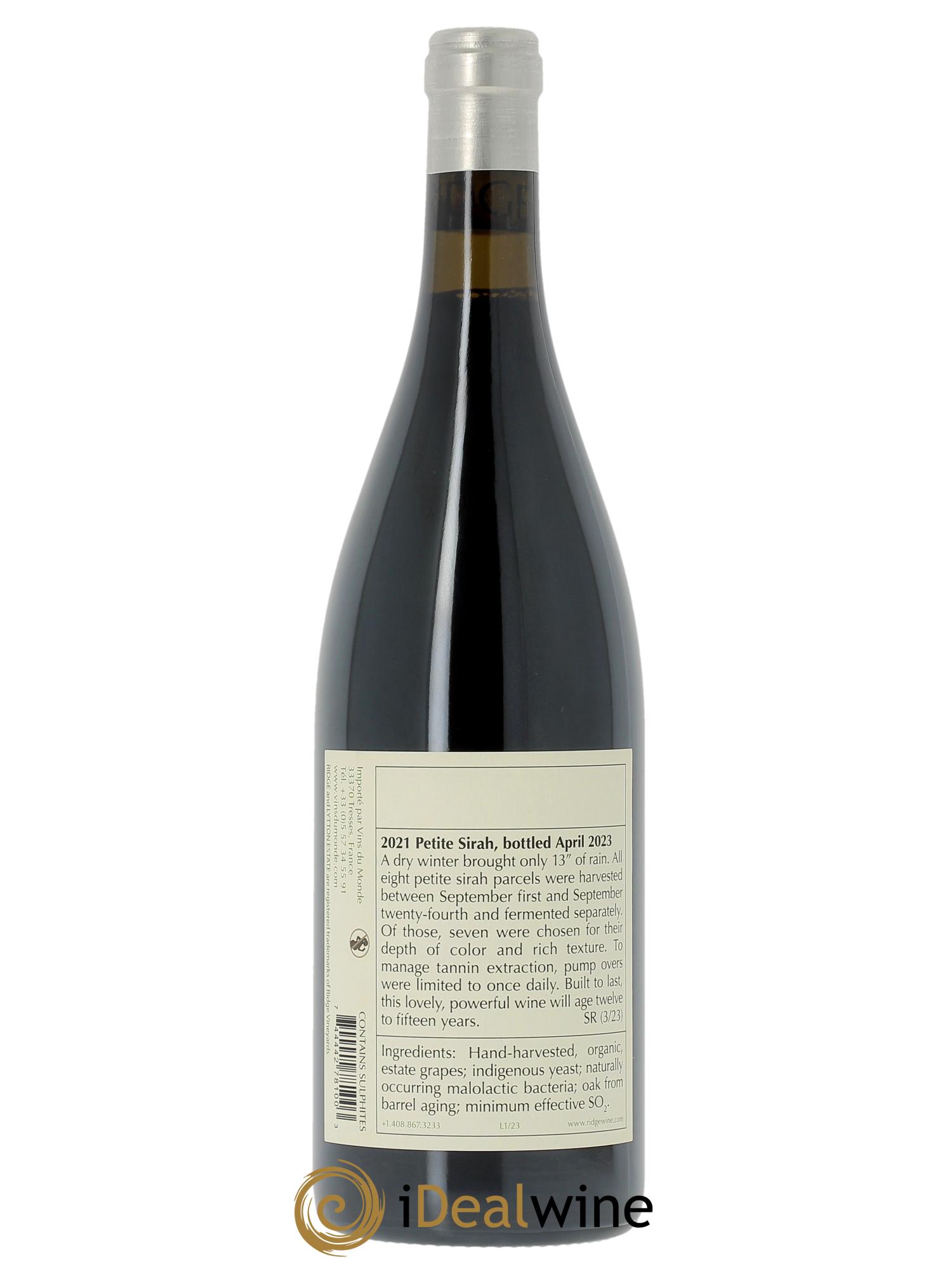 Dry Creek Valley Lytton Estate Petite Sirah Ridge Vineyards  2021 - Posten von 1 Flasche - 1