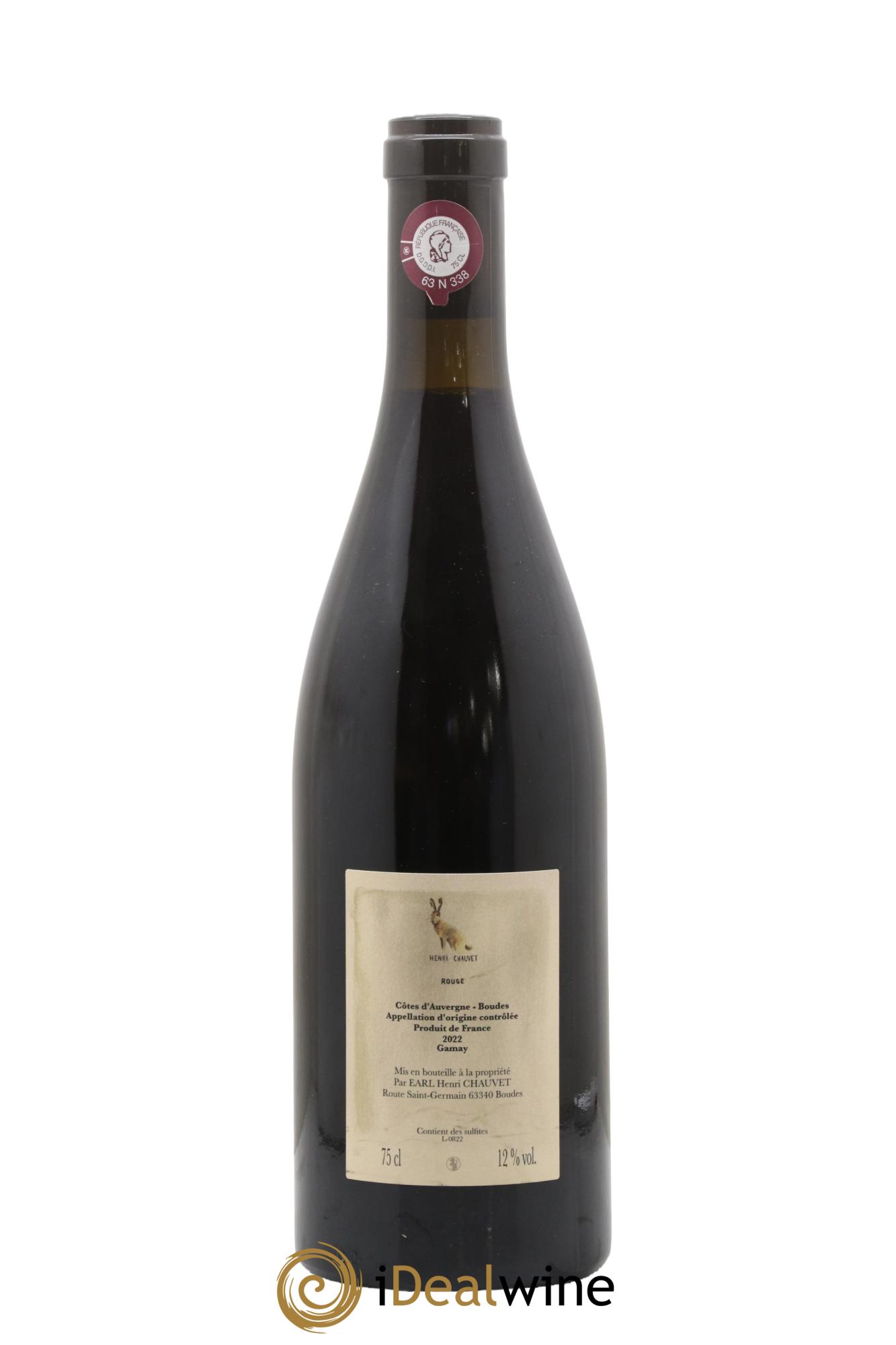 Vin de France Côte d'Auvergne Rouge - Henri Chauvet 2022 - Lotto di 1 bottiglia - 1