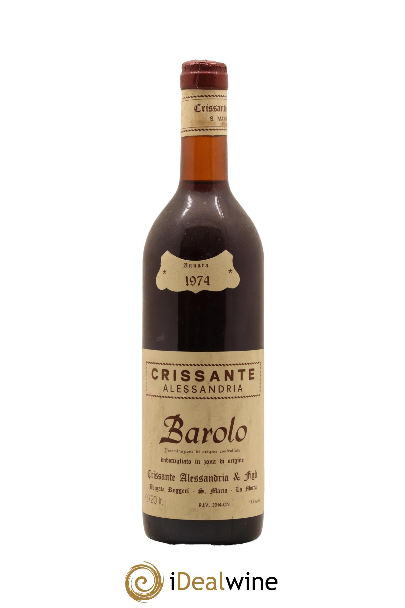 Barolo Crissante Alessandria 1974 - Lot de 1 bouteille - 0