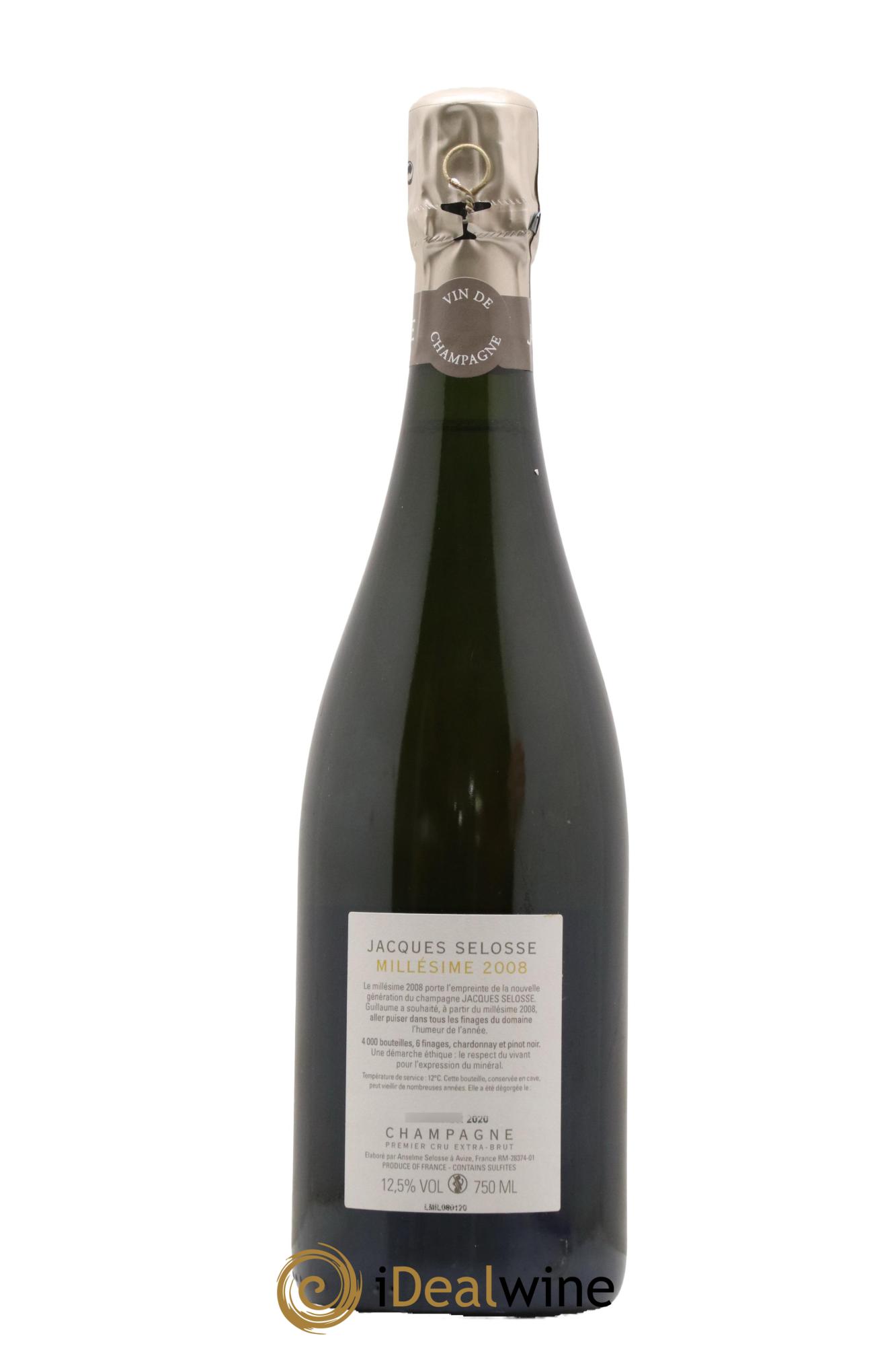 1er Cru Millésimé Extra-Brut Jacques Selosse 2008 - Lotto di 1 bottiglia - 1