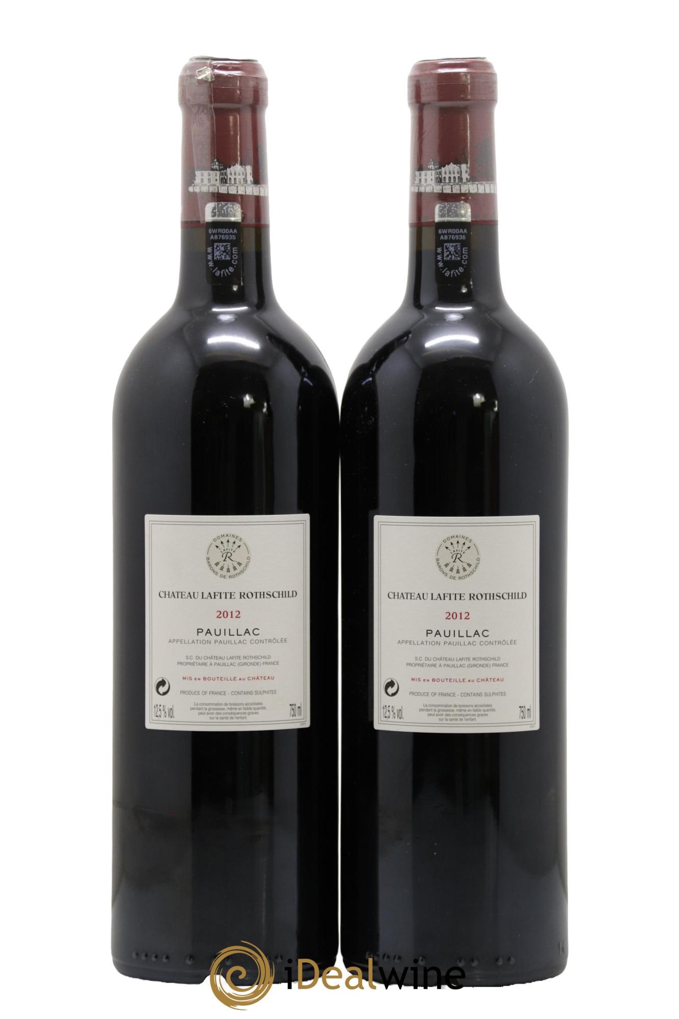 Château Lafite Rothschild 1er Grand Cru Classé  2012 - Posten von 2 Flaschen - 1