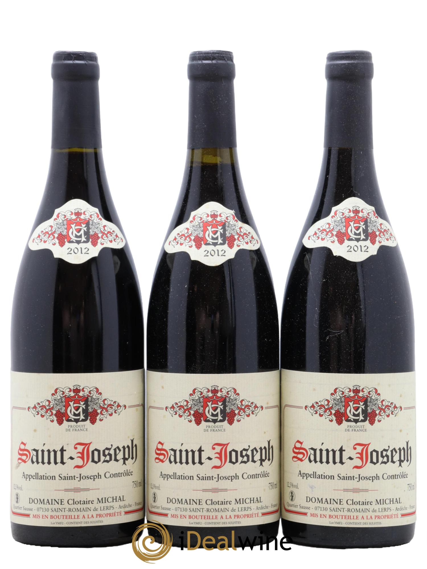 Saint-Joseph Clotaire Michal 2012 - Lot de 3 bouteilles - 0