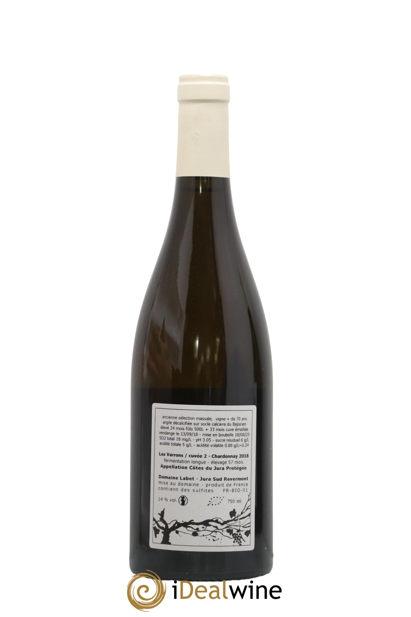 Côtes du Jura Les Varrons / Cuvée 2 - Elevage 57 mois Labet (Domaine) 2018 - Lot de 1 bouteille - 1