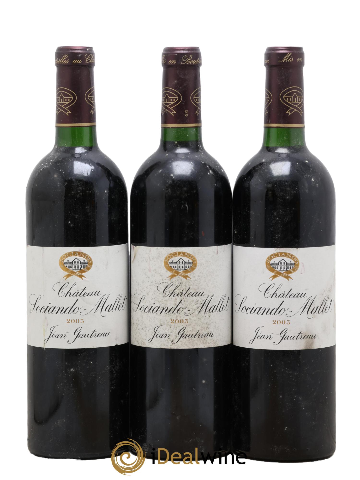 Château Sociando Mallet 2003 - Posten von 3 Flaschen - 0