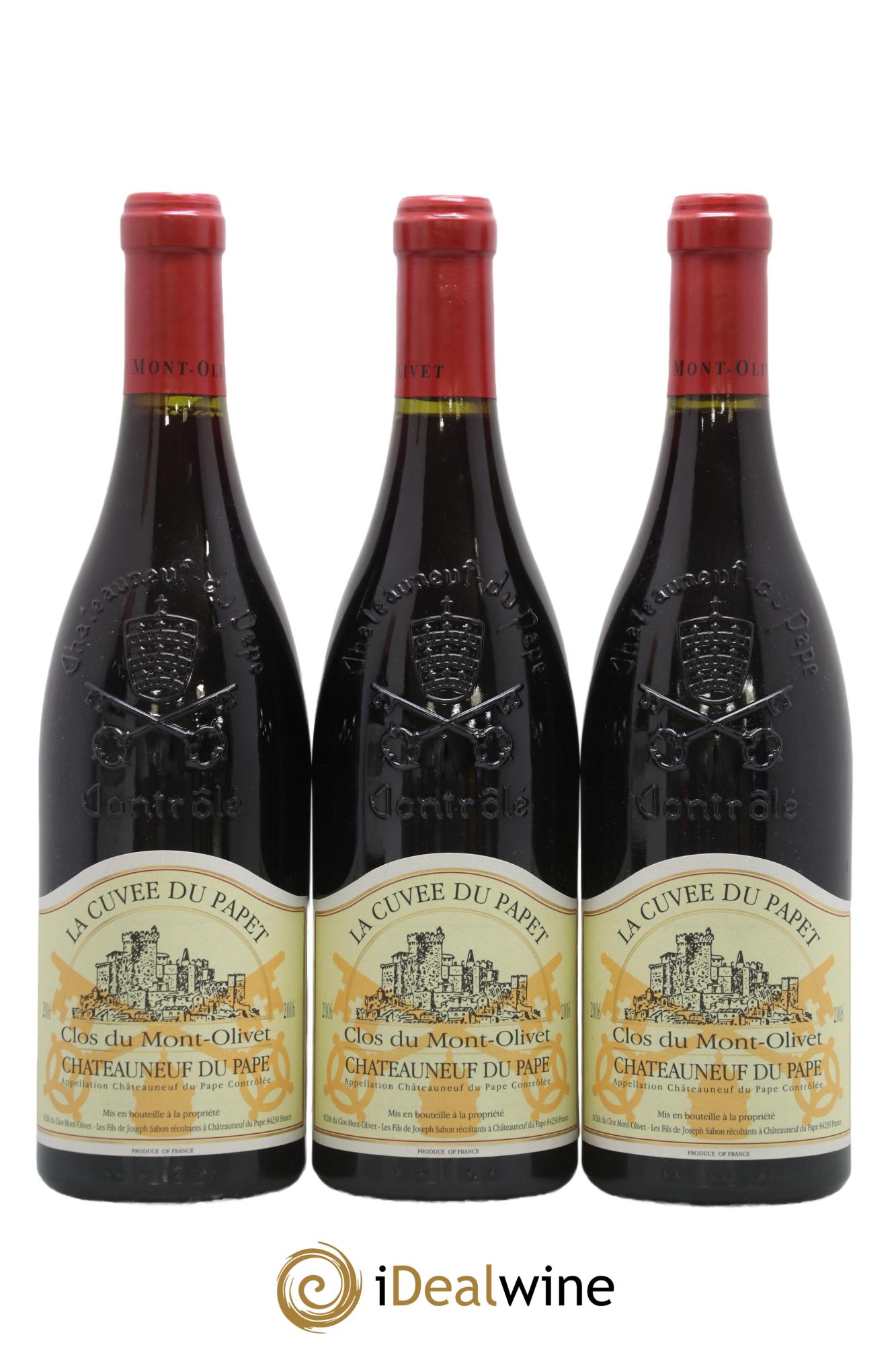 Châteauneuf-du-Pape Cuvée du Papet Clos du Mont-Olivet 2006 - Lot de 3 bouteilles - 0