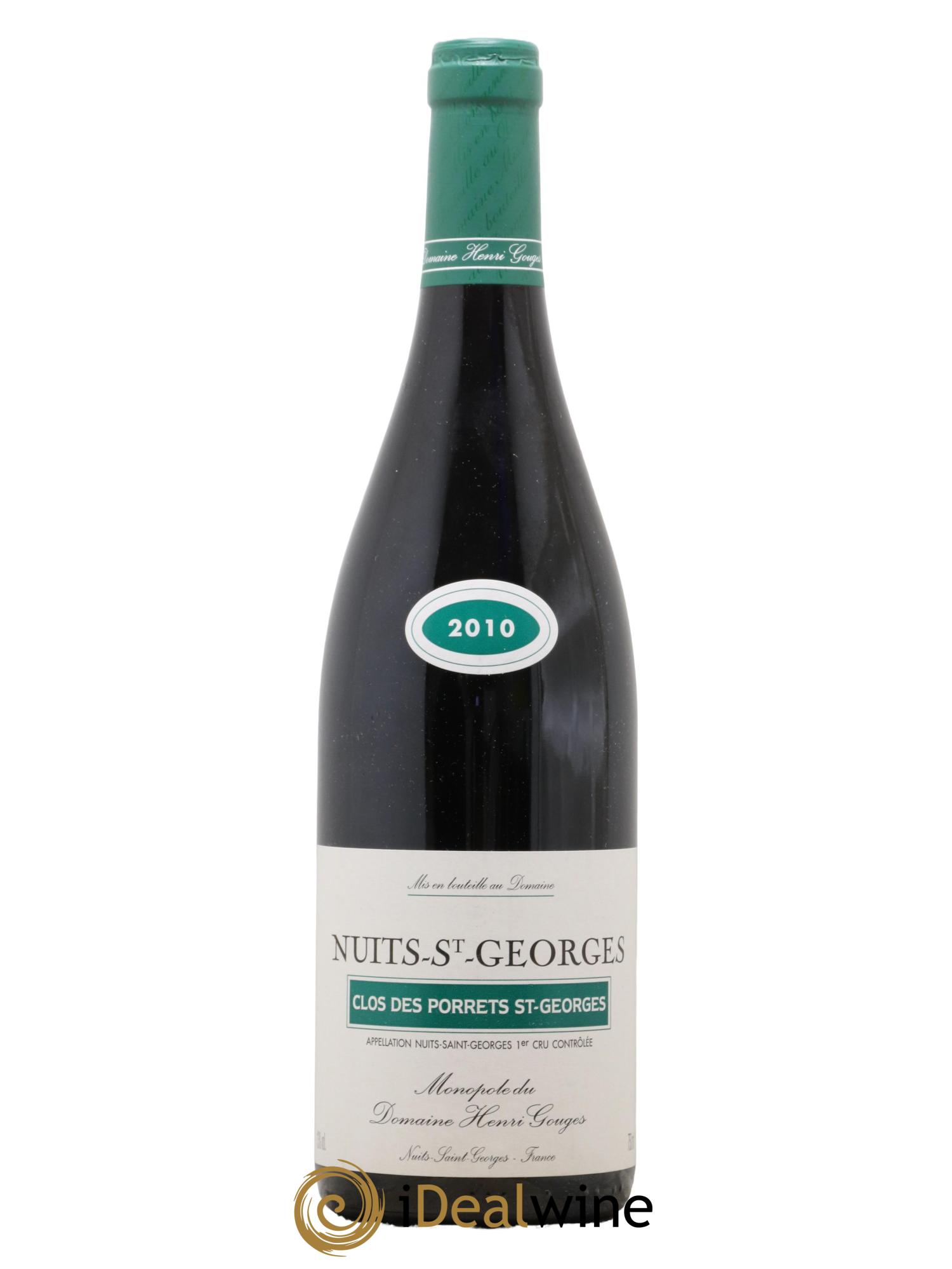 Nuits-Saint-Georges 1er Cru Clos des Porrets St Georges Henri Gouges 2010 - Lot de 1 bouteille - 0