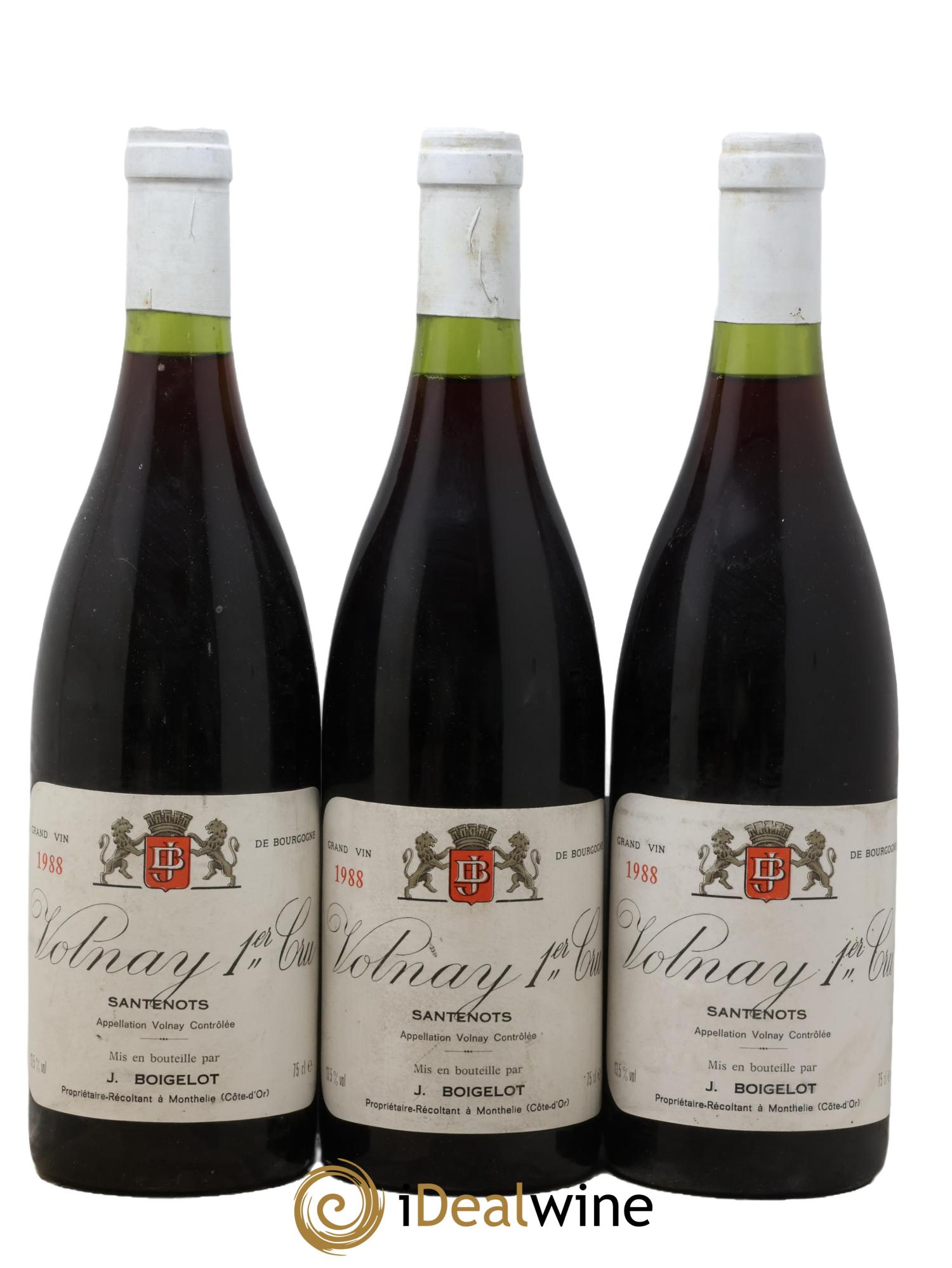 Volnay 1er Cru Santenots J. Boigelot 1988 - Lot of 3 bottles - 0