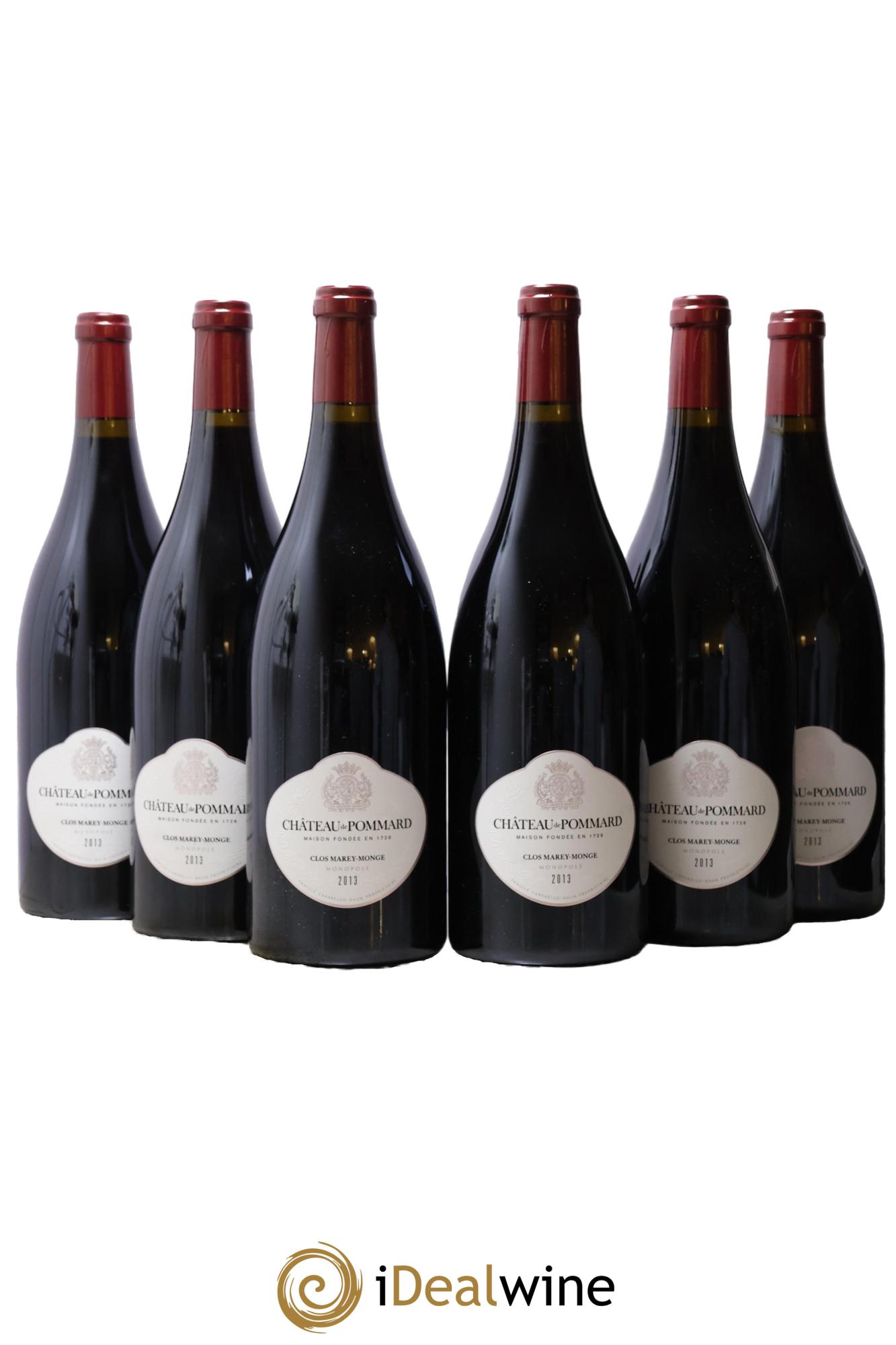Pommard Clos Marey-Monge Monopole Château de Pommard 2013 - Posten von 6 Magnum - 0