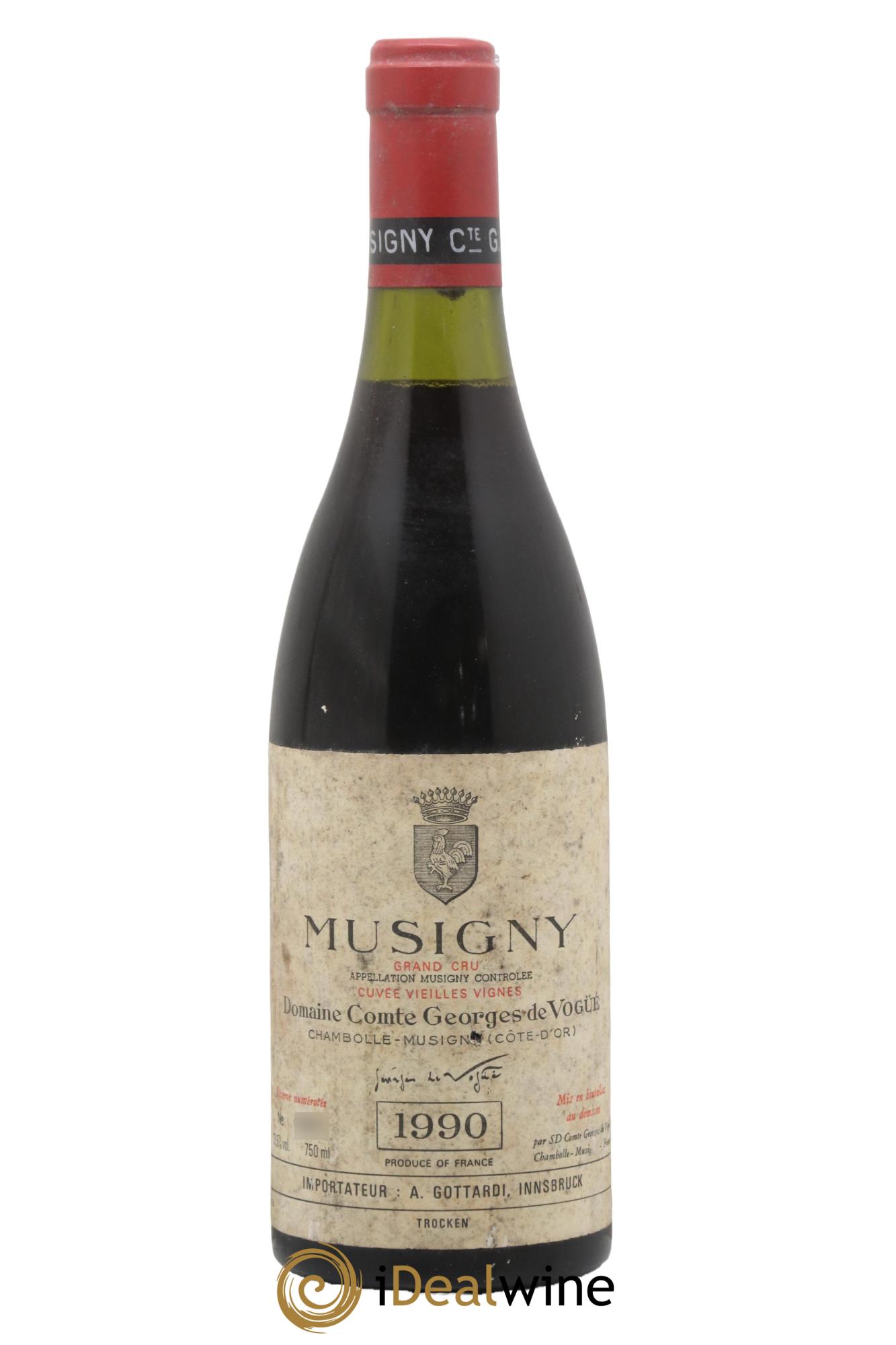Musigny Grand Cru Cuvée Vieilles Vignes Comte Georges de Vogüé  1990 - Lot de 1 bouteille - 0