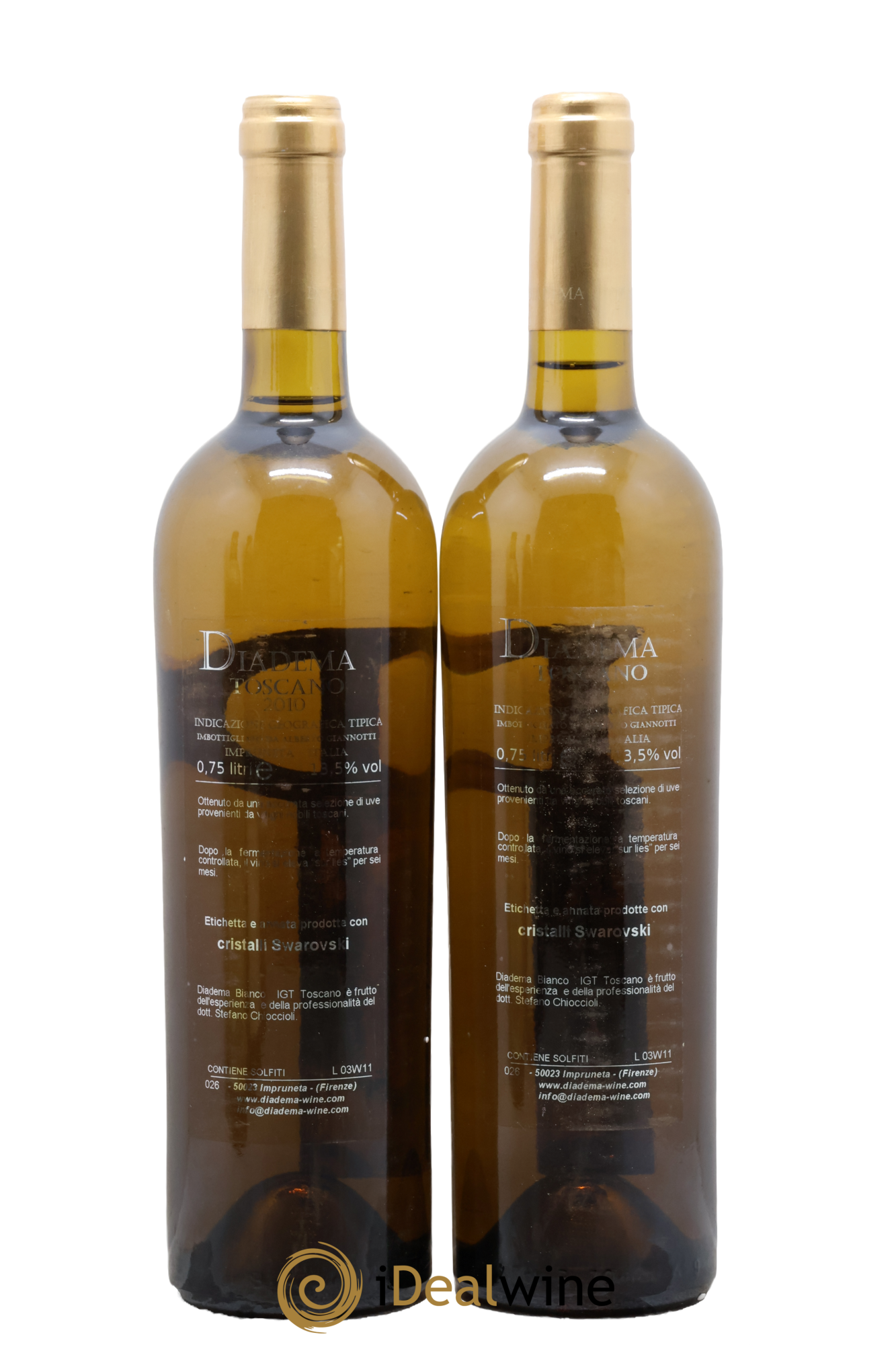 Italie Diadema Stefano Chioccioli 2010 - Lot de 2 bouteilles - 1