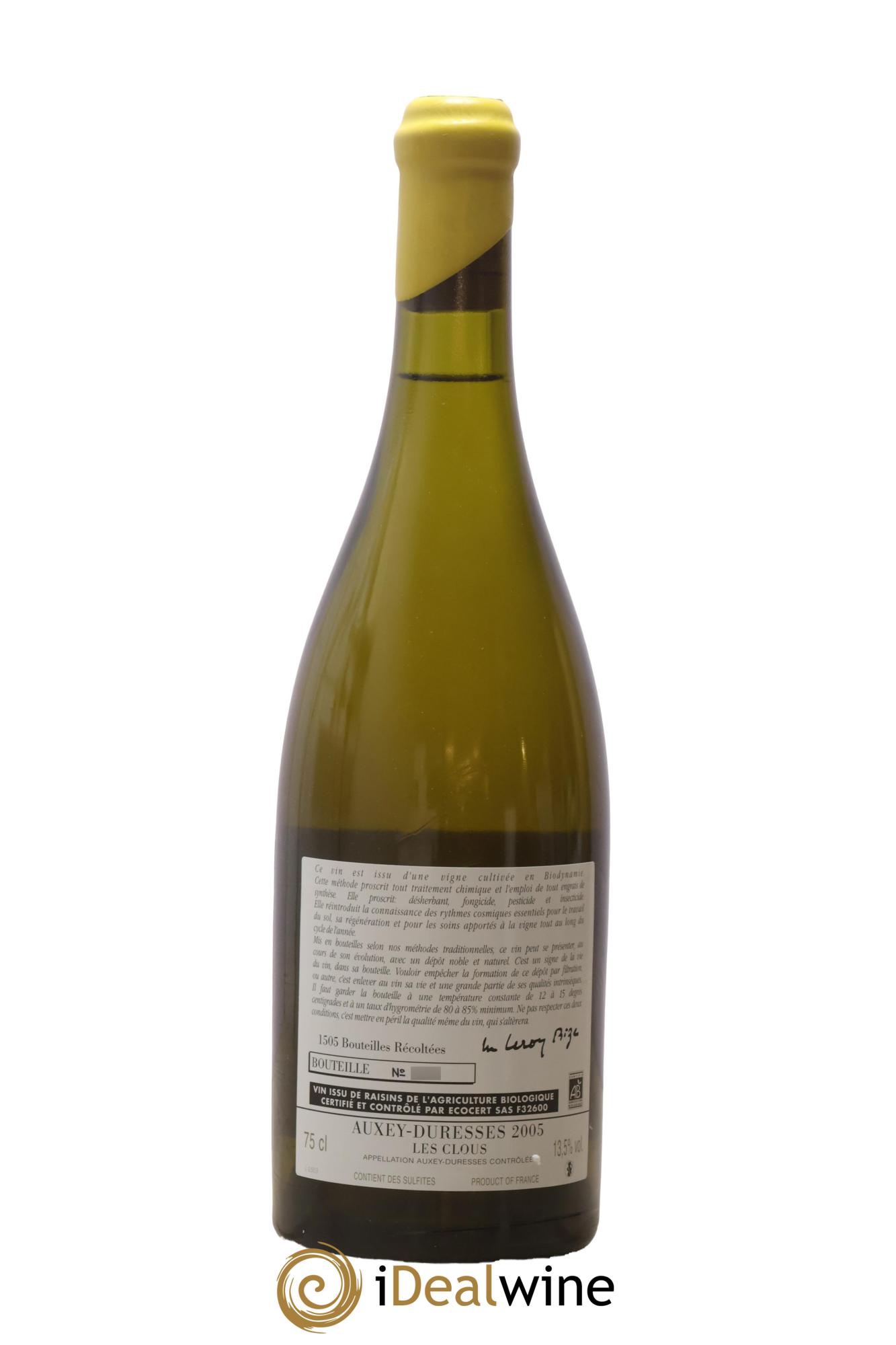 Auxey-Duresses Les Clous d'Auvenay (Domaine) 2005 - Lotto di 1 bottiglia - 1